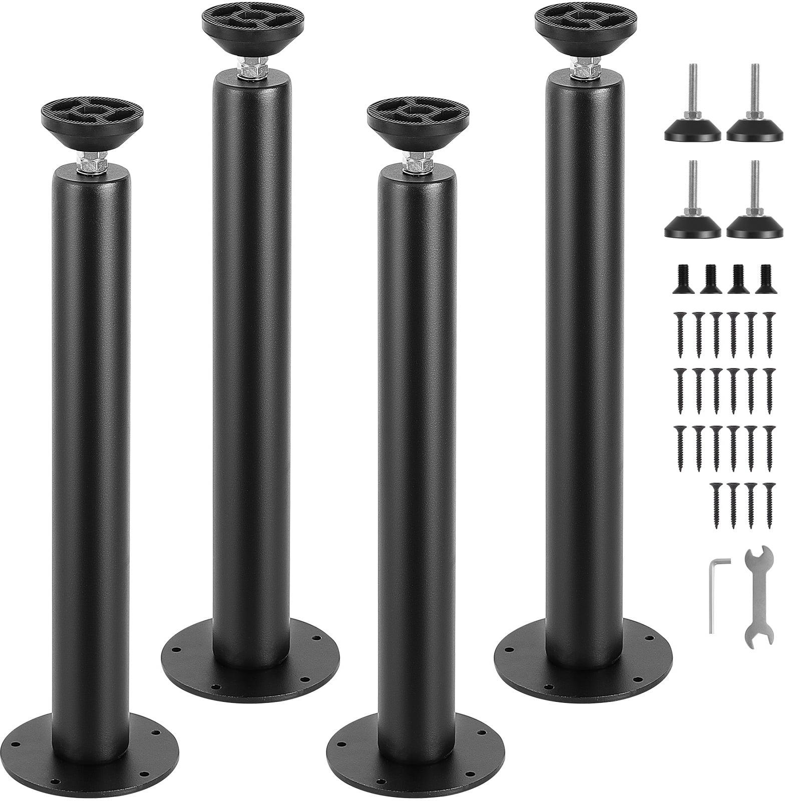 Black 16'' Adjustable Solid Steel Desk Legs Set of 4