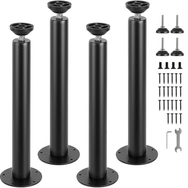 Symple Stuff Adjustable Desk Legs, Reinforced Steel Office Table Furniture legs Set of 4 for DIY, 1200 lbs Load Capacity Heavy Duty Desk Legs, Quick Instalation Legs with Adjustable Foot Cup Black (Set of 4)