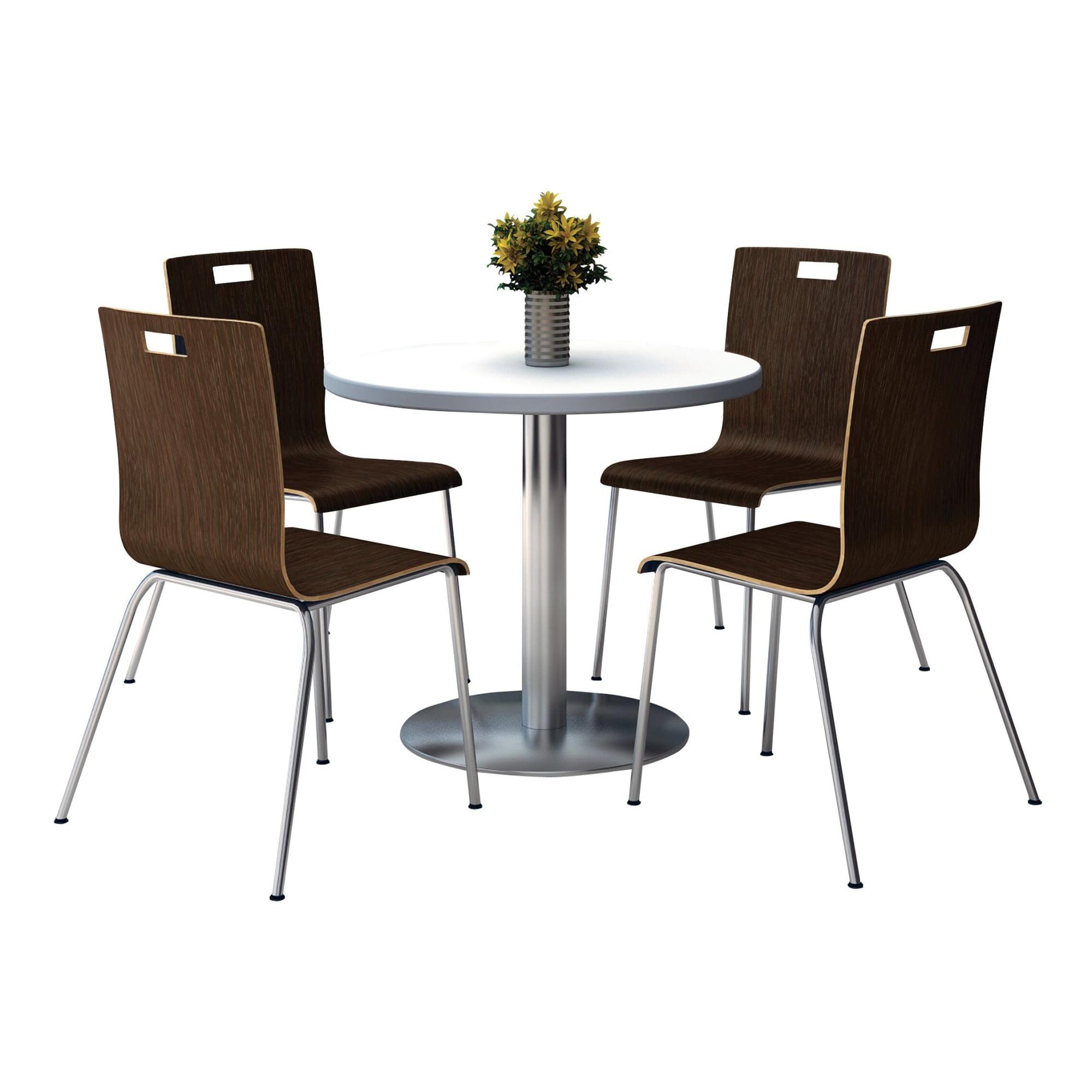 36" L Round Manufactured Wood Breakroom Table and Chair Set