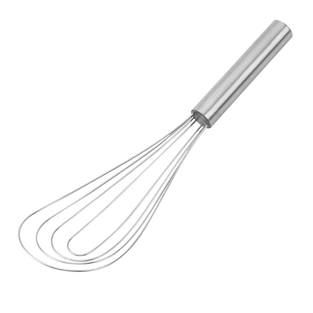 Silver Stainless Steel 11.5" Flat Whisk Egg Beater