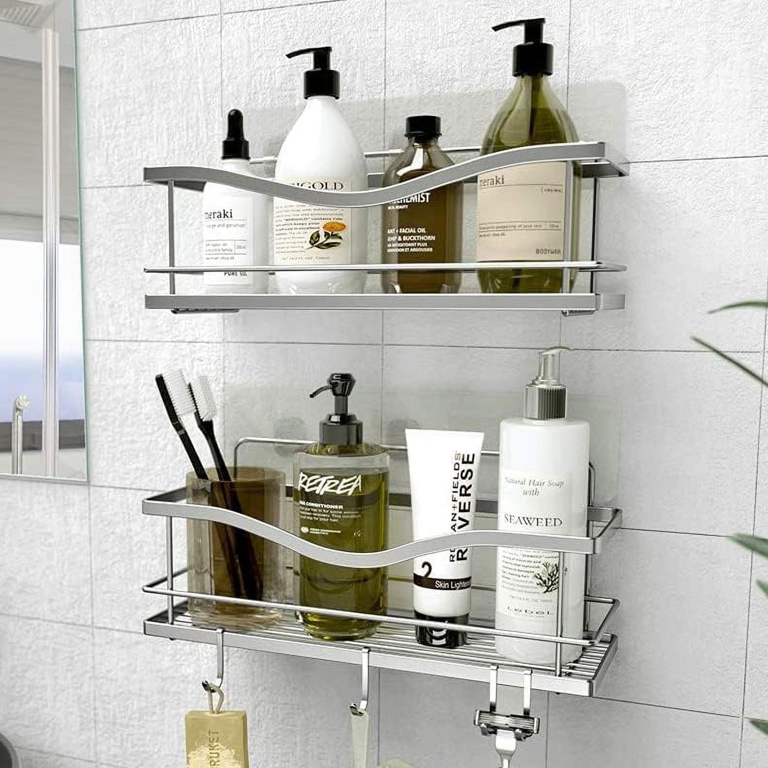 KINCMAX Premium Shower Caddy, Self Adhesive Wall Shower Organizer, 2-Pack