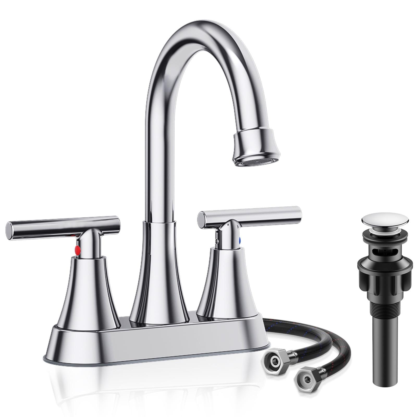Kingtack Centerset 2-handle Bathroom Faucet with Drain Assembly BKTK0005AWDUSF