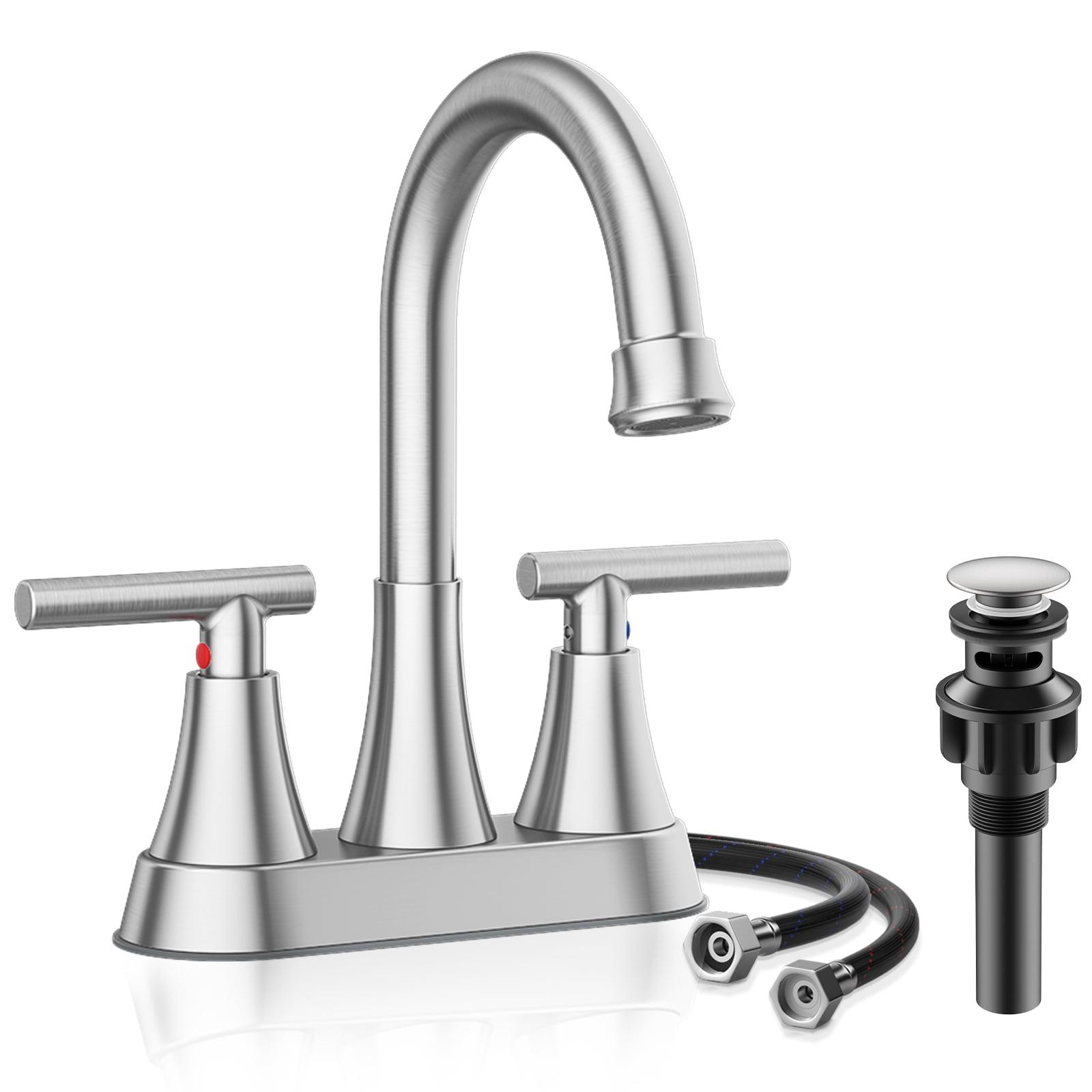 Kingtack Centerset 2-handle Bathroom Faucet with Drain Assembly BKTK0005AWDUSF