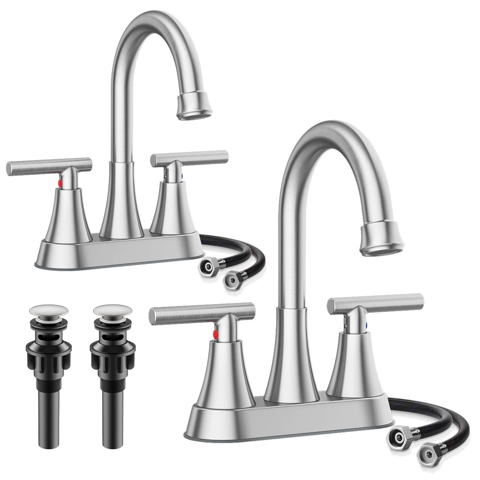 Kingtack Centerset 2-handle Bathroom Faucet with Drain Assembly BKTK0005AWDUSF