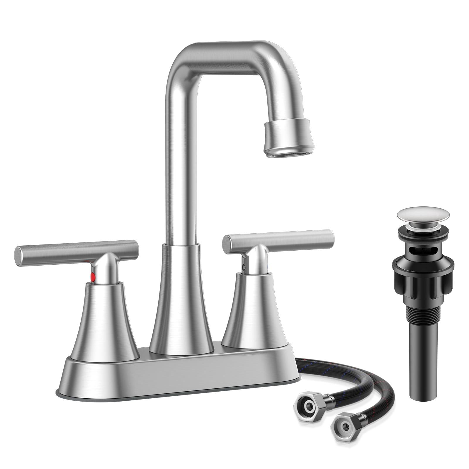 Kingtack Centerset 2-handle Bathroom Faucet with Drain Assembly BKTK0005AWDUSF