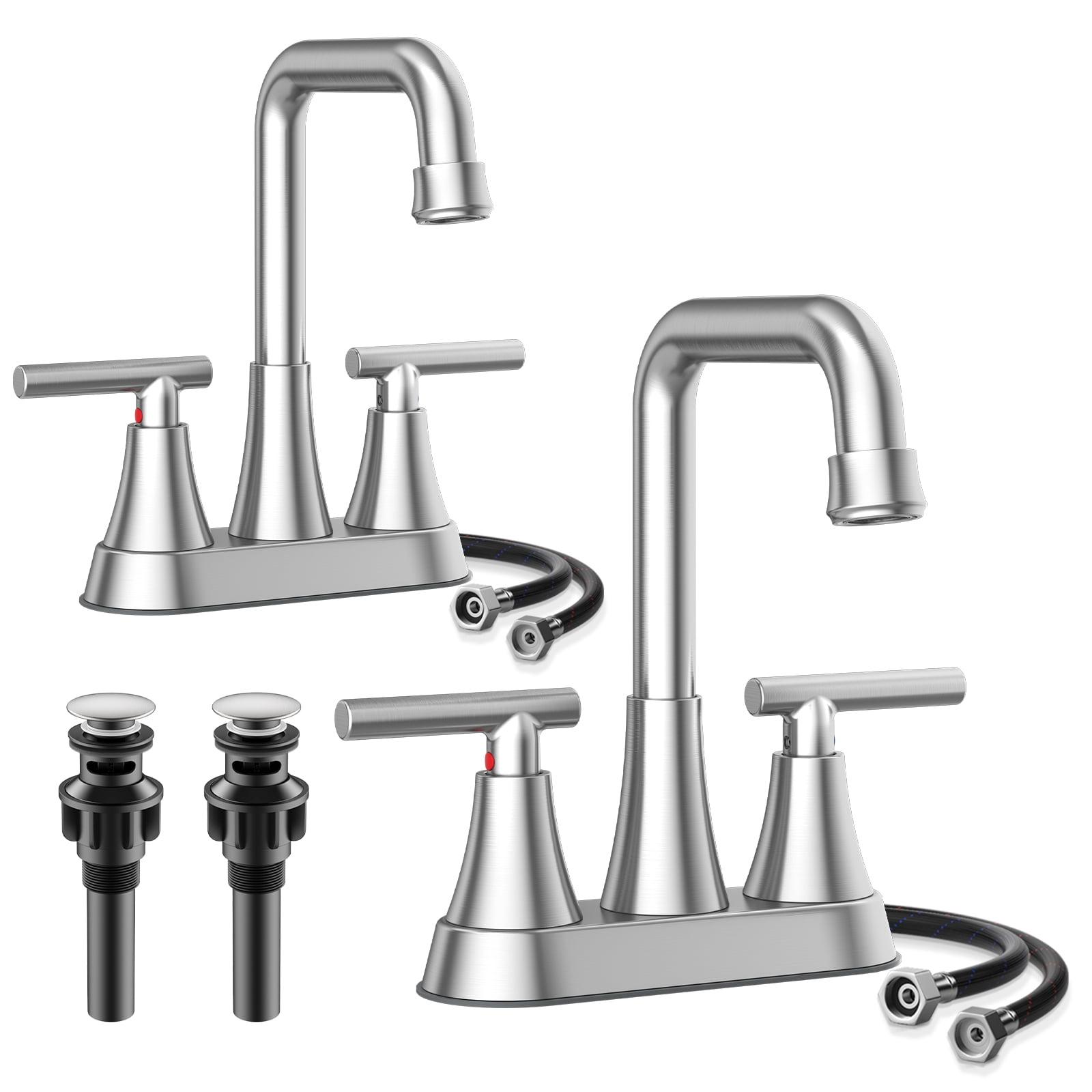 Kingtack Centerset 2-handle Bathroom Faucet with Drain Assembly BKTK0005AWDUSF