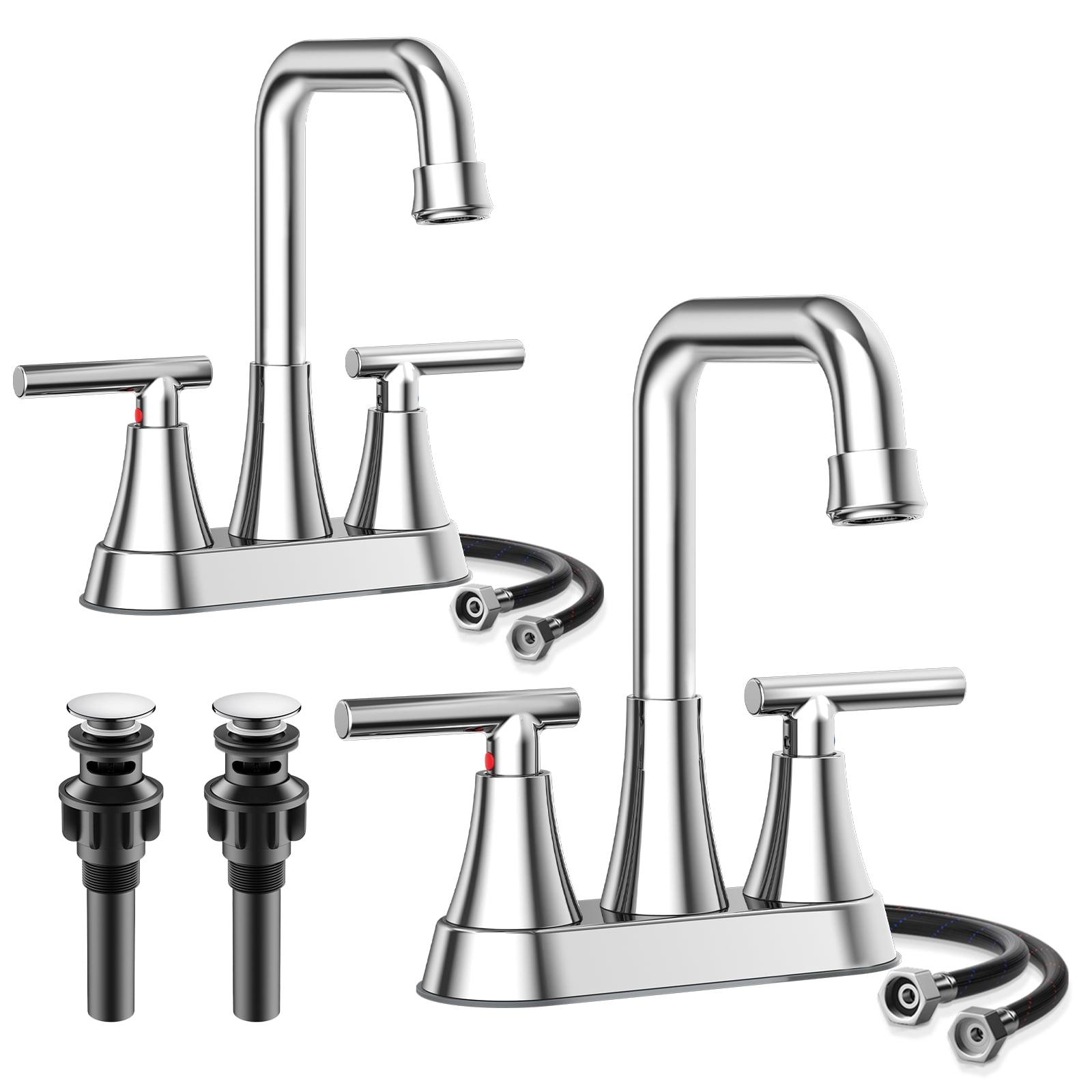 Kingtack Centerset 2-handle Bathroom Faucet with Drain Assembly BKTK0005AWDUSF