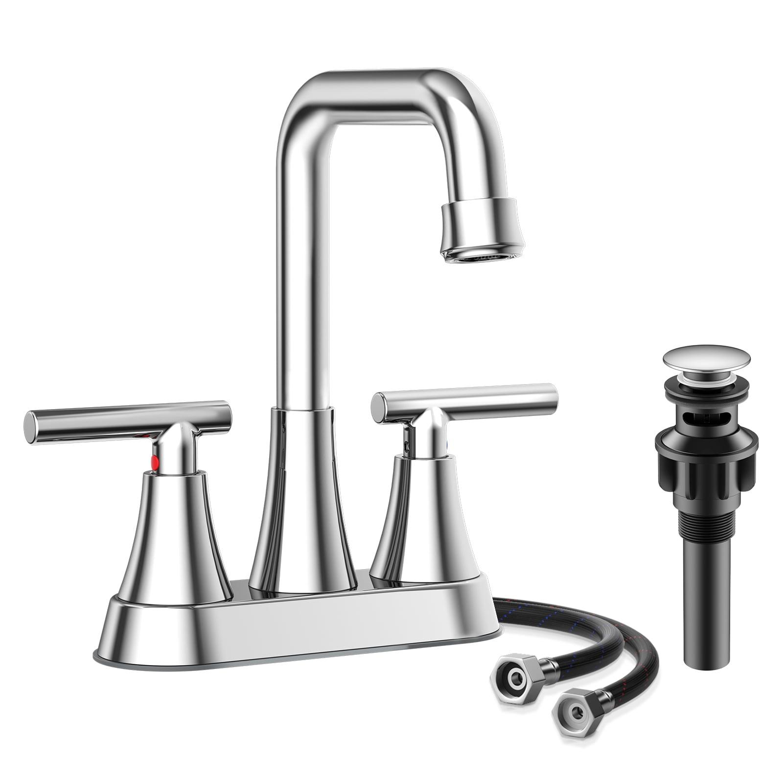 Kingtack Centerset 2-handle Bathroom Faucet with Drain Assembly BKTK0005AWDUSF