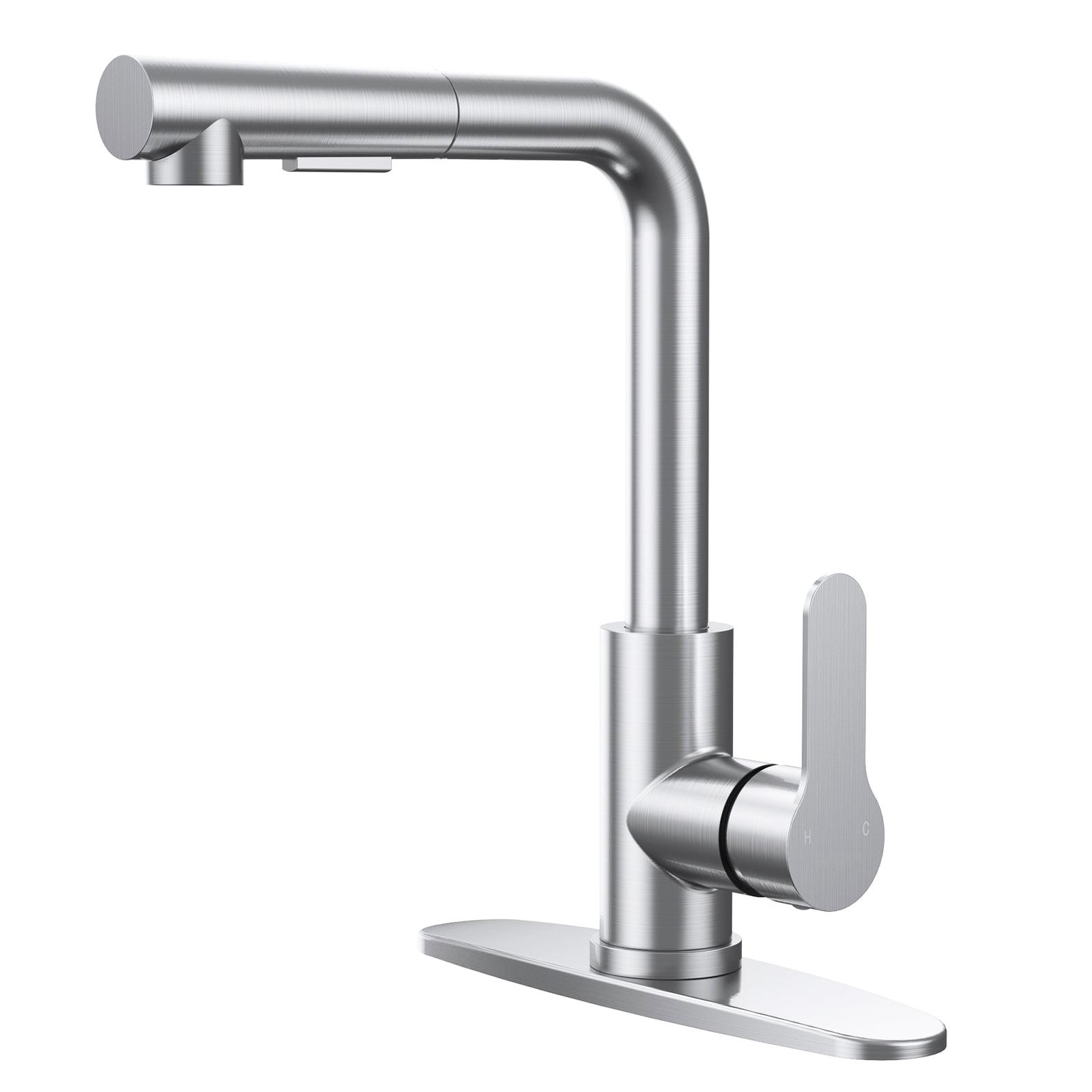 Brushed Nickel Single Handle Pull-Out Kitchen Faucet