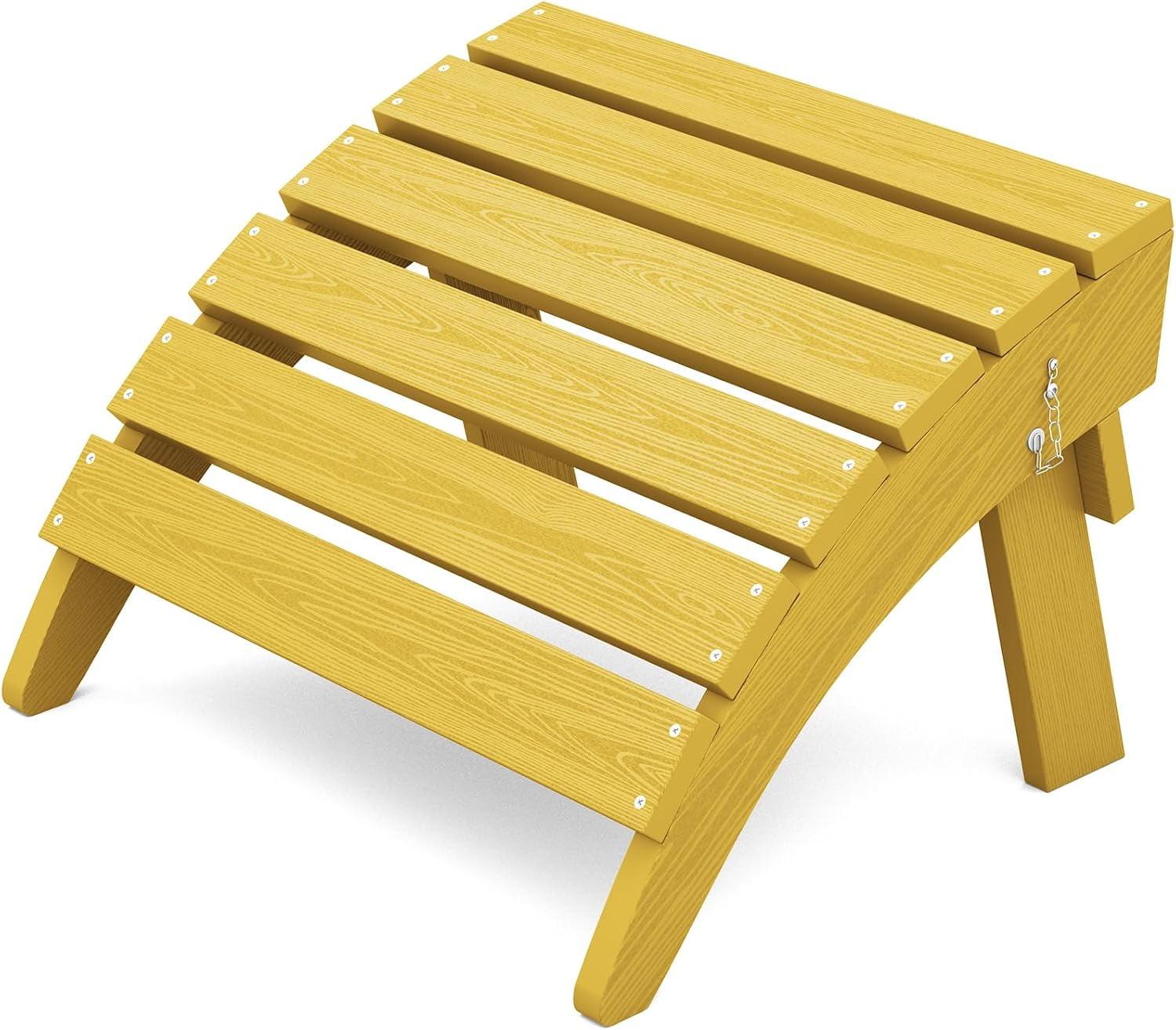 KINGYES Folding Adirondack Ottoman for Adirondack Chair, Yellow