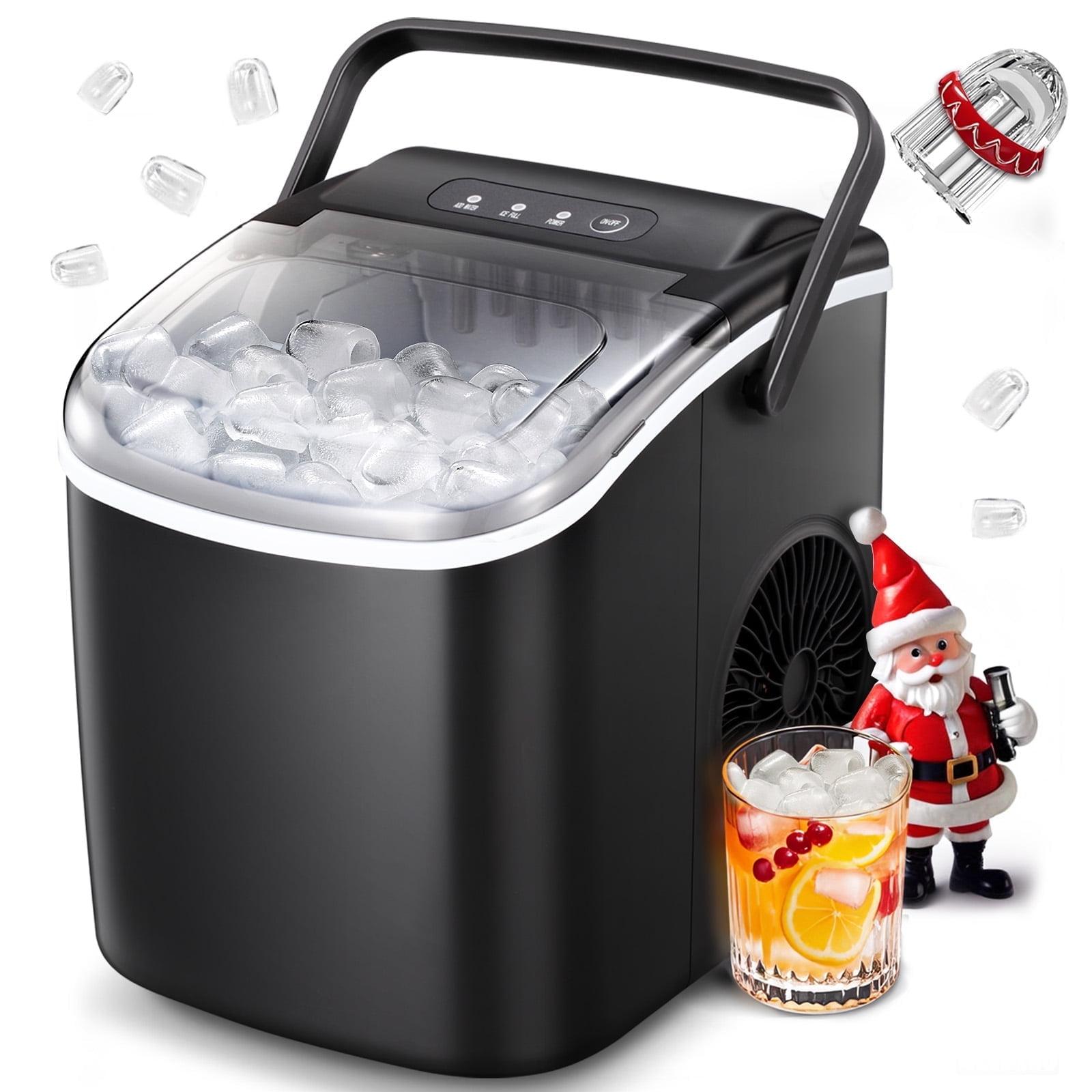 Black Portable Countertop Ice Maker with Self-Cleaning