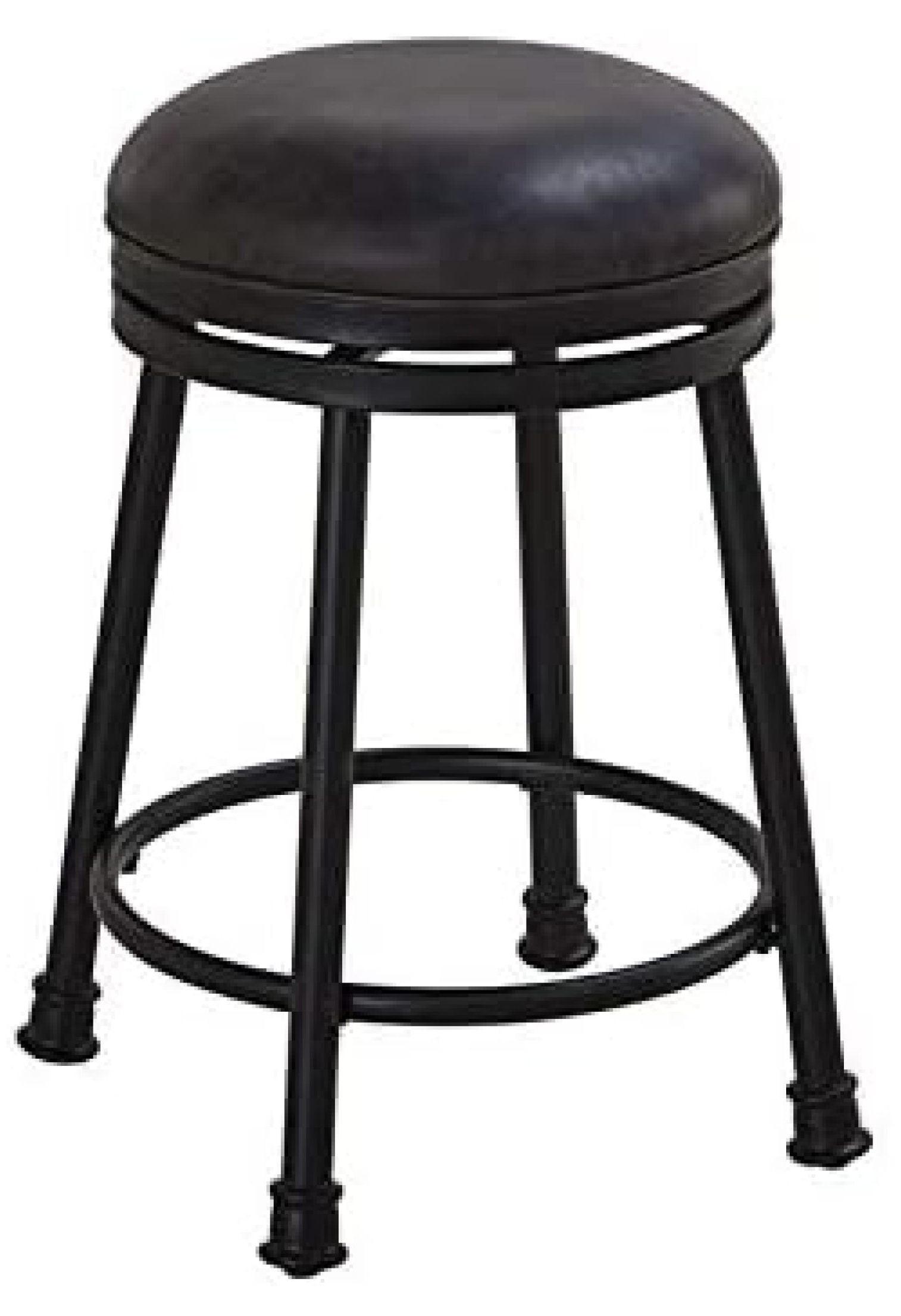 Giselle Swivel Upholstered 24'' Counter Stool with Metal Frame