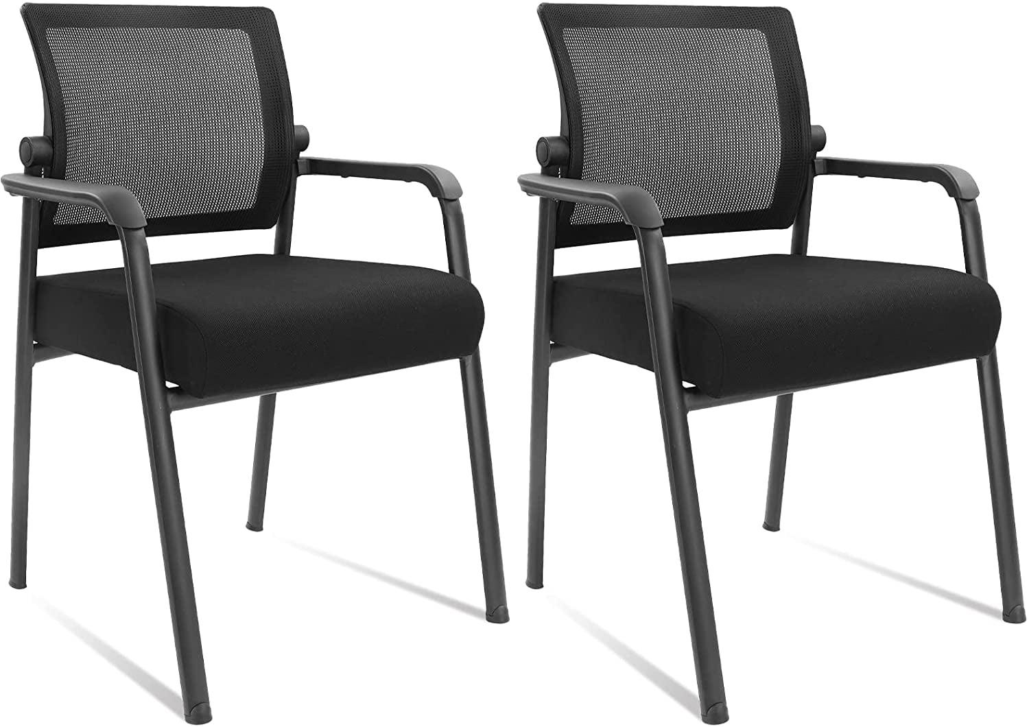 Mesh Seat Waiting Room Chair with Metal Frame (Set of 2)