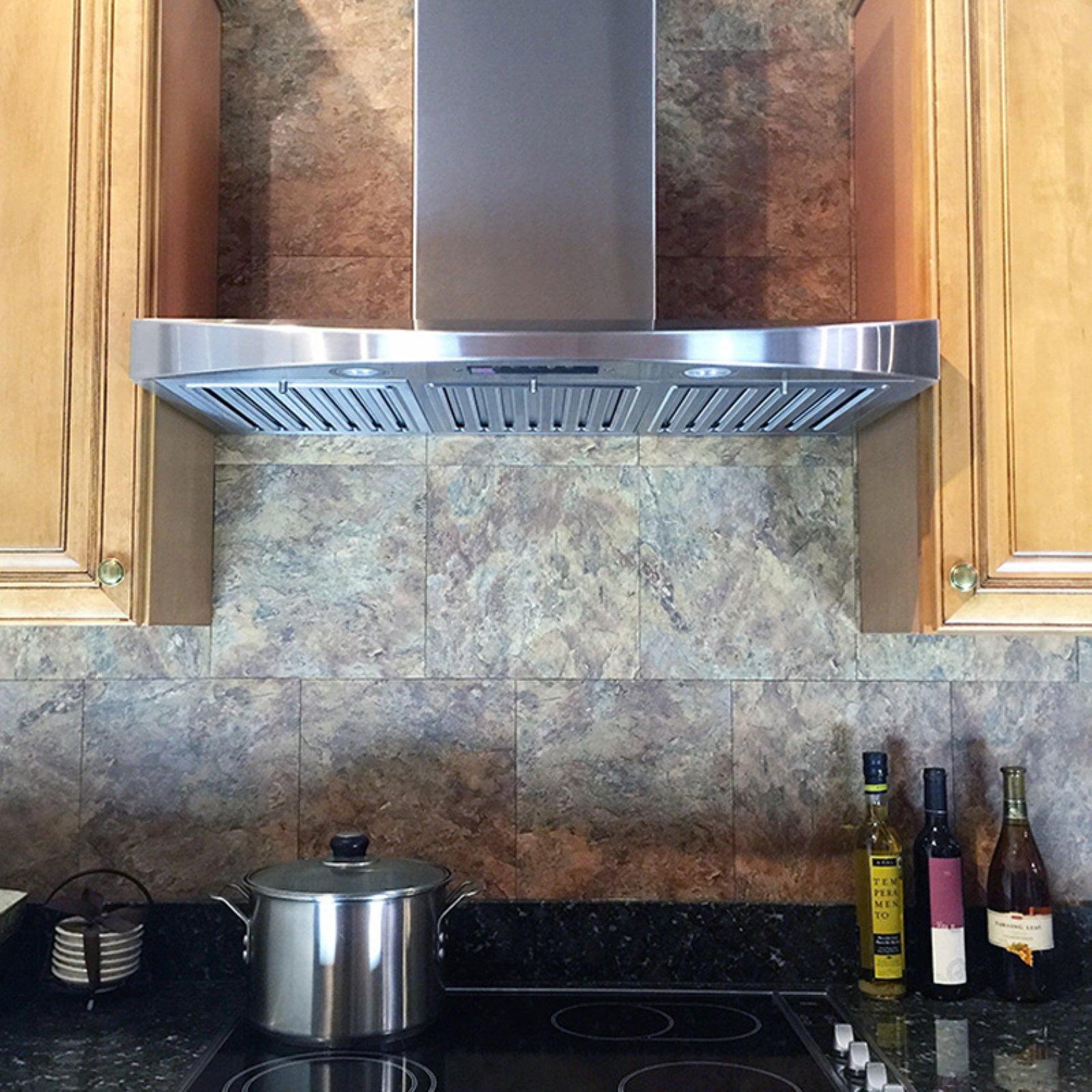 Kobe Range Hoods 36" Stainless Steel 700 CFM Ducted (Vented) Wall Range Hood with Baffle Filter