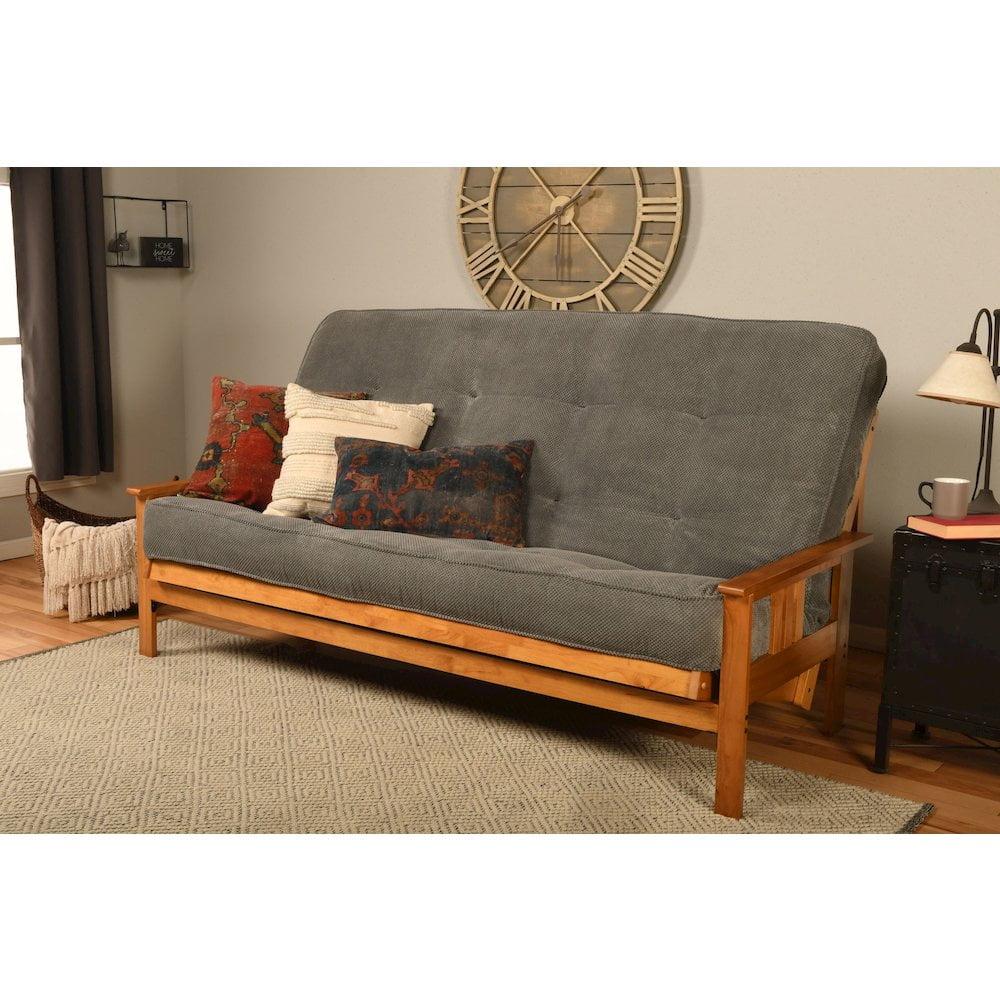 Kodiak Furniture Monterey Queen-size Butternut Wood Futon-Thunder Gray Mattress
