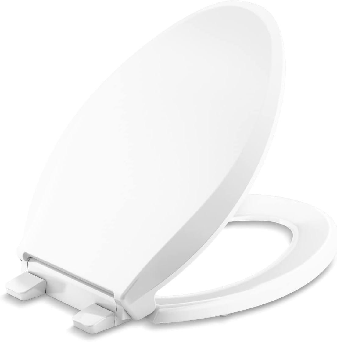 White Elongated Quiet-Close Polypropylene Toilet Seat