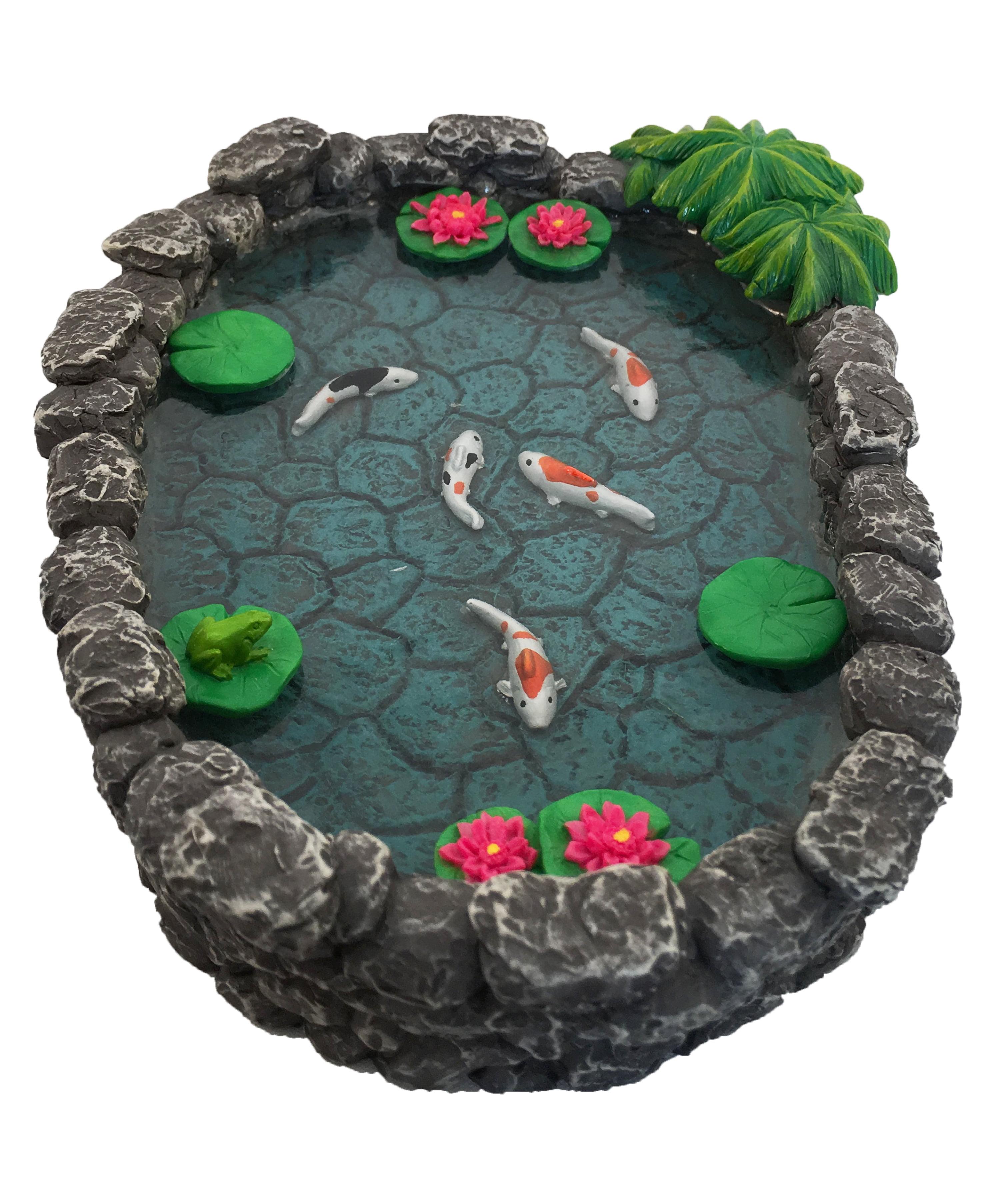 KOI Miniature Pond -  Koi Pond for a Fairy Garden.  A Miniature Pond for a Miniature Fairy Garden and Enchanted Garden Accessories by GlitZGlam