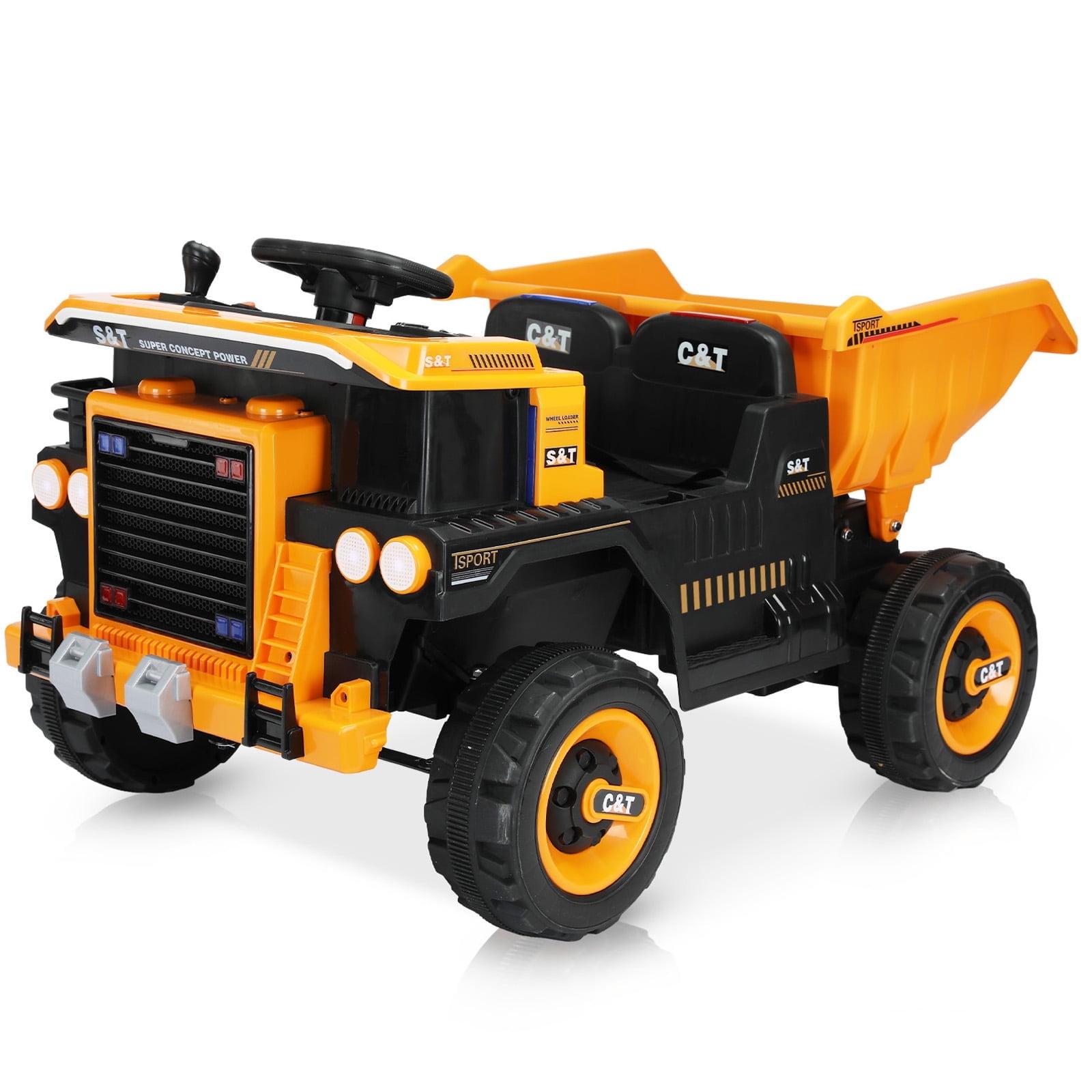 Yellow 12V Ride-On Dump Truck with Remote Control