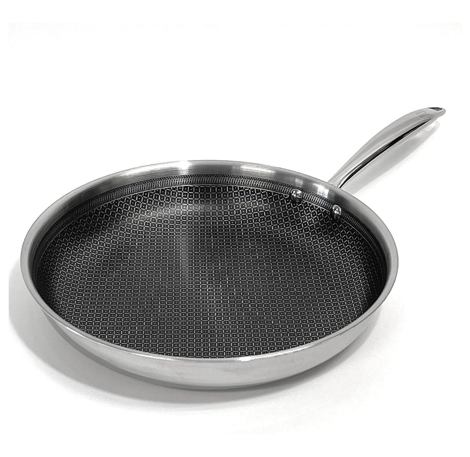 12" Stainless Steel Nonstick Stir Fry Pan with Glass Lid