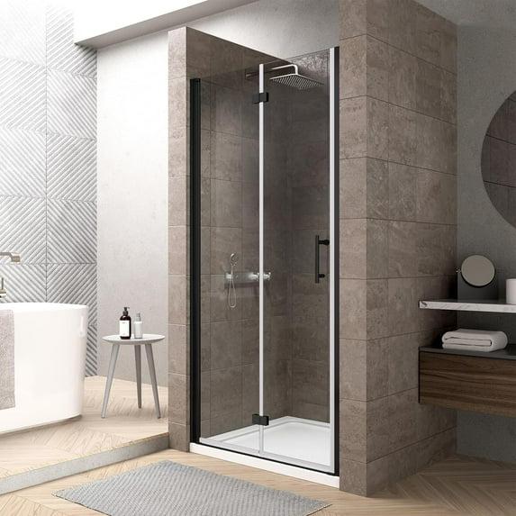 34'' W x 72'' HFolding Frameless Shower Door with Tempered Glass