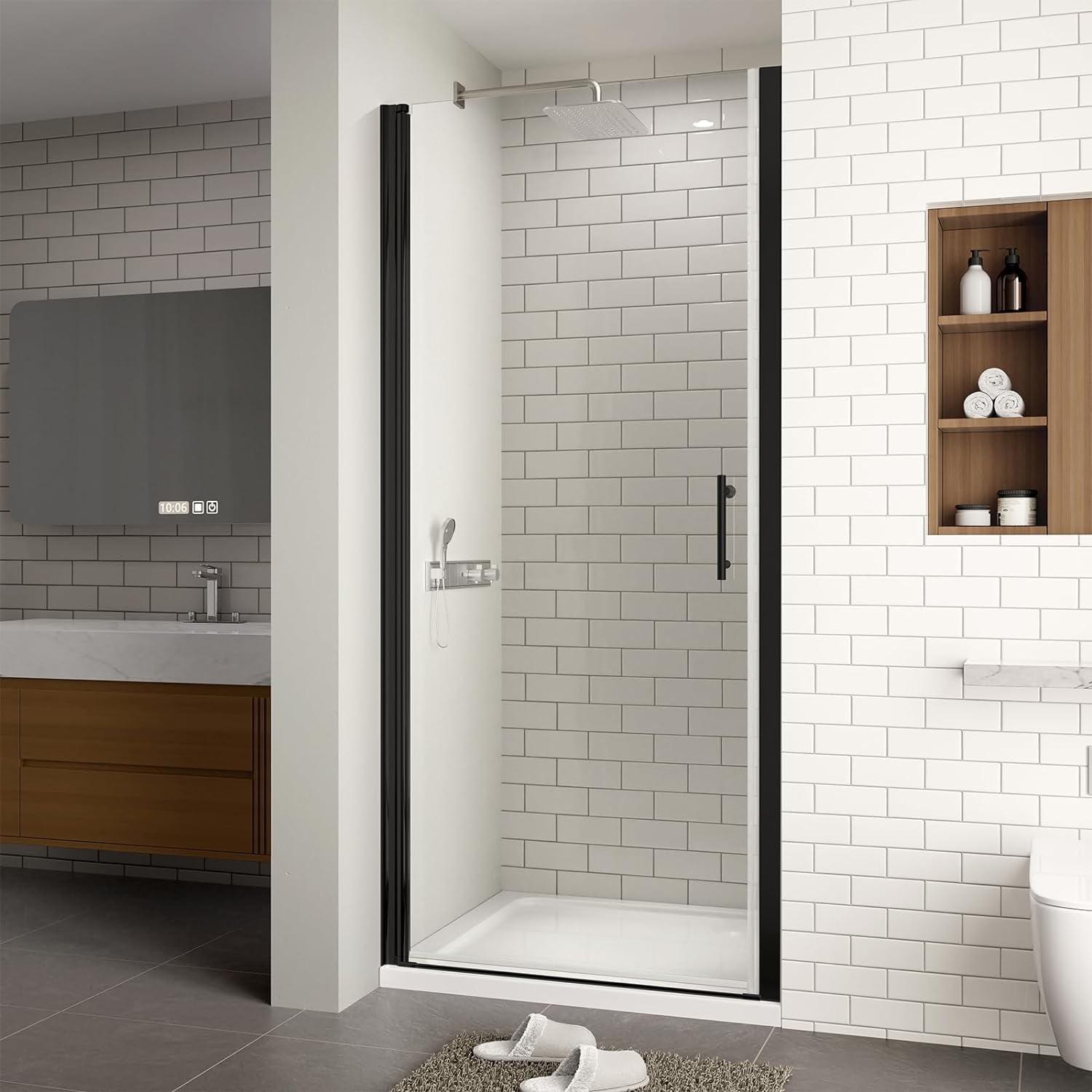 ACE DECOR AD053472 34" W x 72" H Frameless Pivot Shower Door, 1/4" (6mm) Clear SGCC Tempered Glass