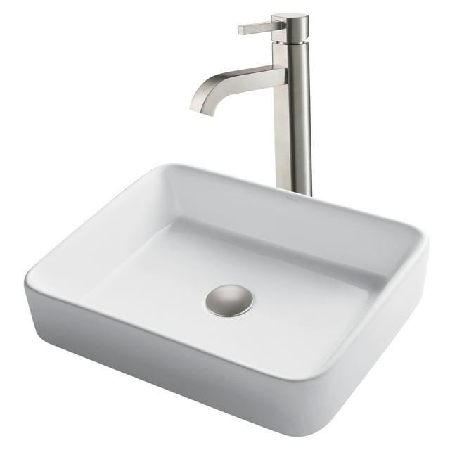 Ceramic Ceramic Rectangular Vessel Bathroom Sink