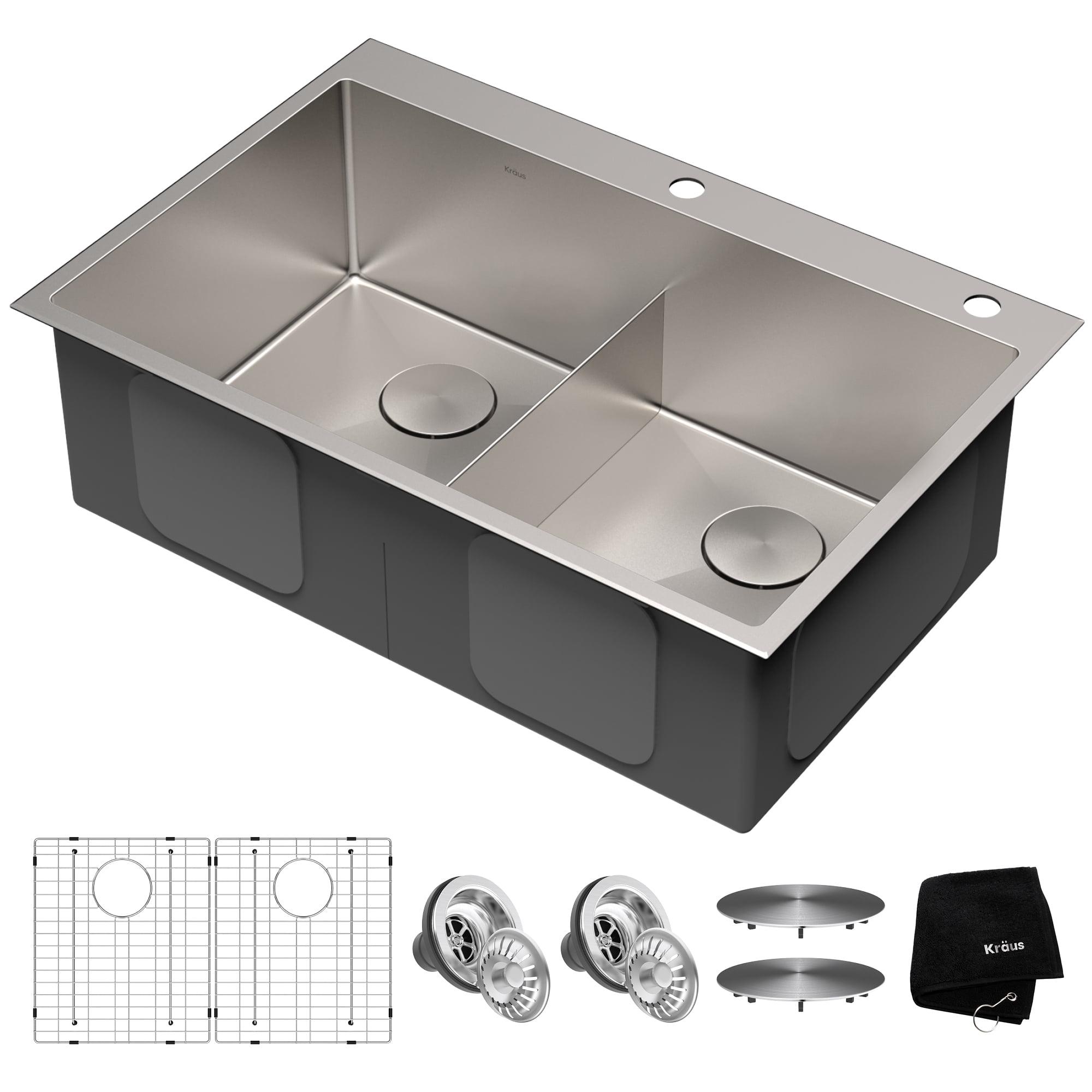 KRAUS Standart PRO Drop In 16 Gauge Bar Stainless Steel Kitchen Sink