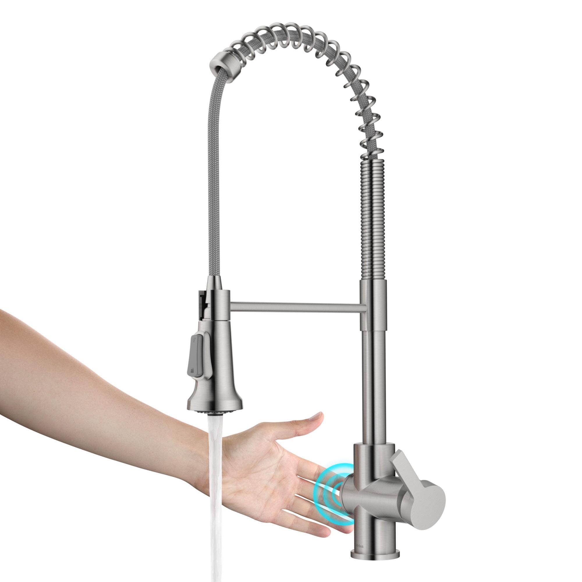 KRAUS Britt Touchless Sensor Commercial Single Handle Pull Down Kitchen Faucet