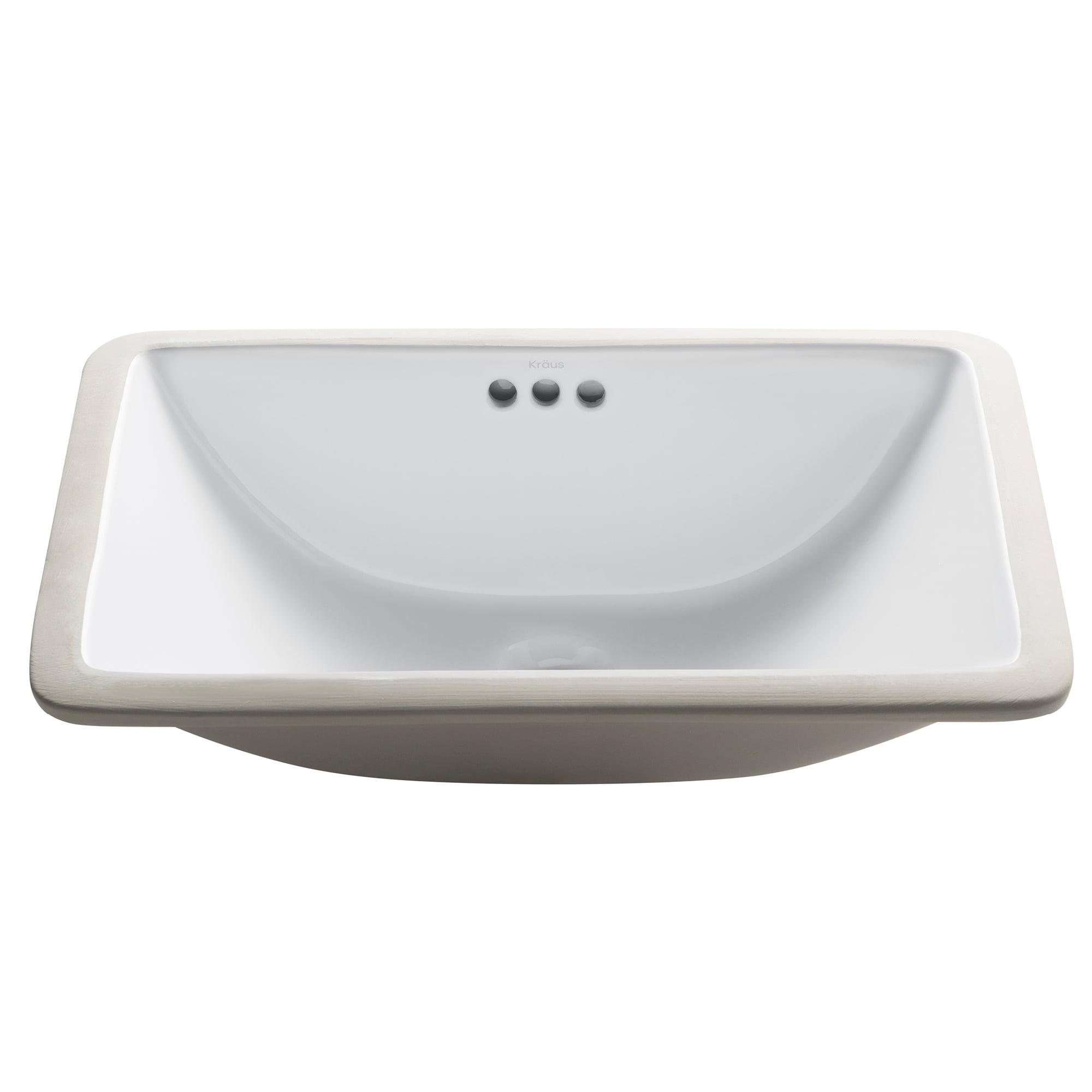 Kraus Elavo Ceramic Rectangular Undermount Bathroom Sink with Overflow KCU-241