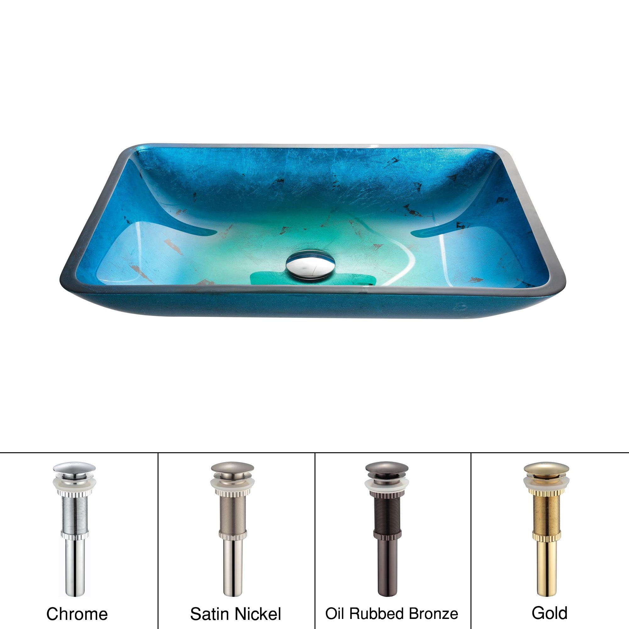 Galaxy Glass Rectangular Vessel Bathroom Sink