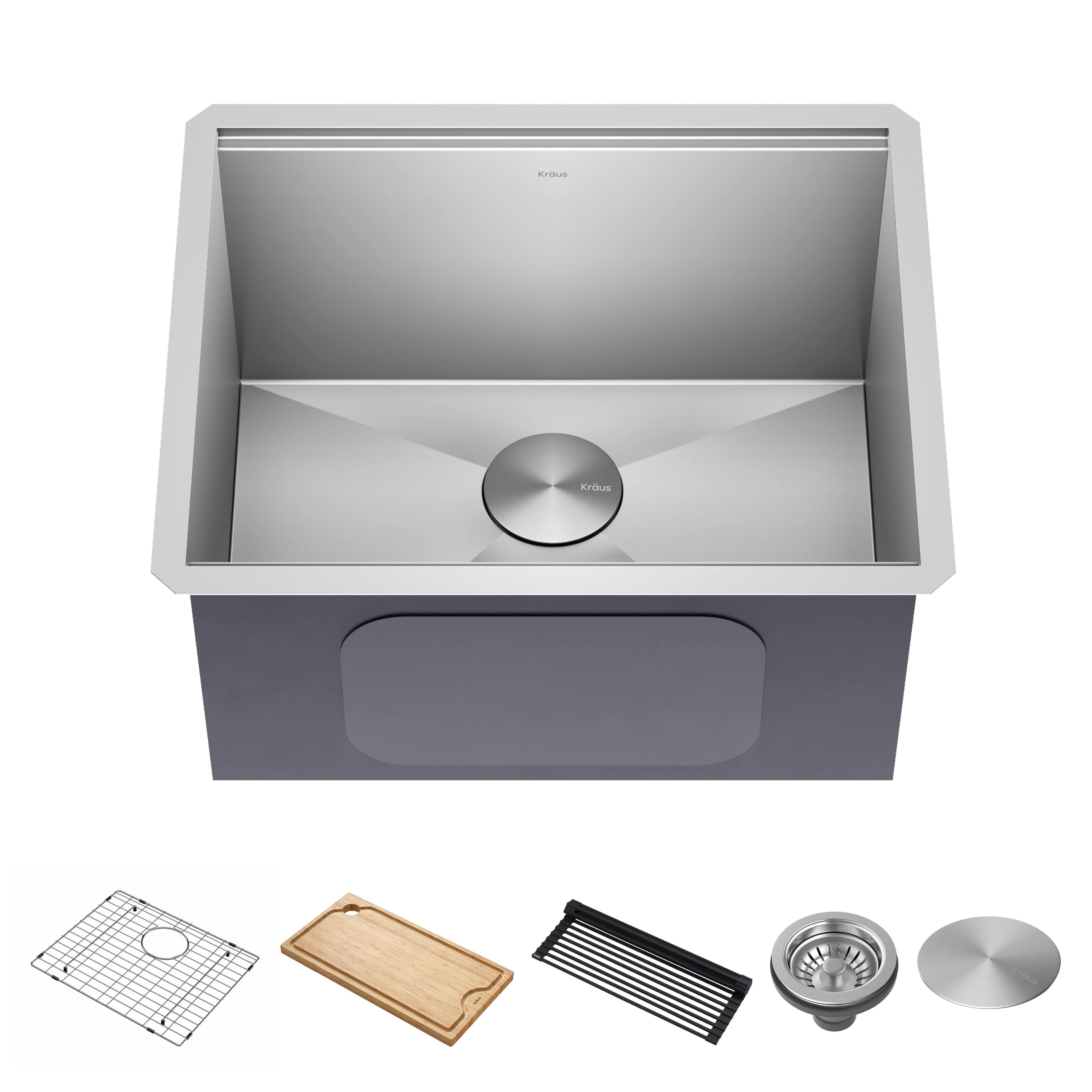 Kore 23-Inch Stainless Steel Undermount Workstation Sink