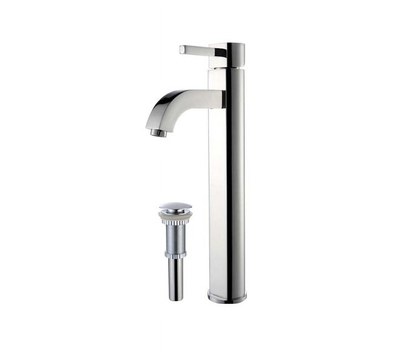 Kraus Ramus Vessel Mixer Single-Handle Bathroom Faucet with Matching Pop-Up Drain