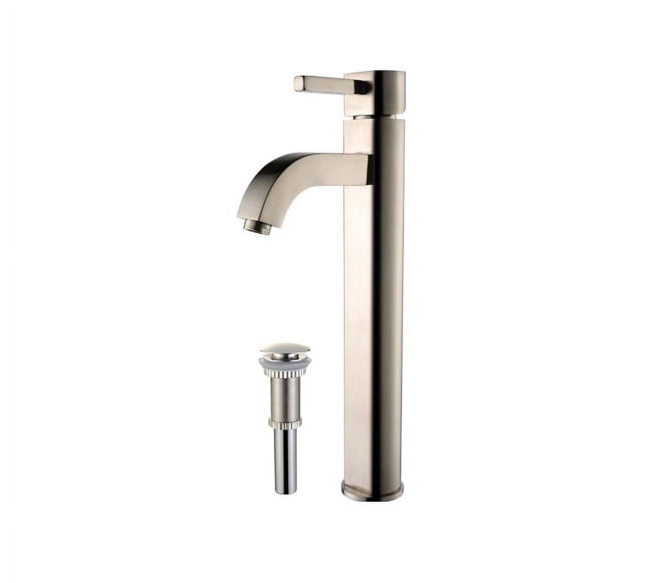 Kraus Ramus Vessel Mixer Single-Handle Bathroom Faucet with Matching Pop-Up Drain