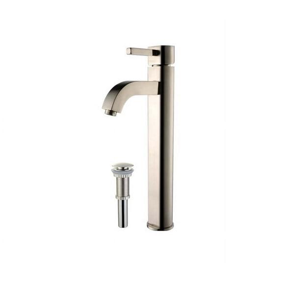 Kraus Ramus Vessel Mixer Single-Handle Bathroom Faucet with Matching Pop-Up Drain