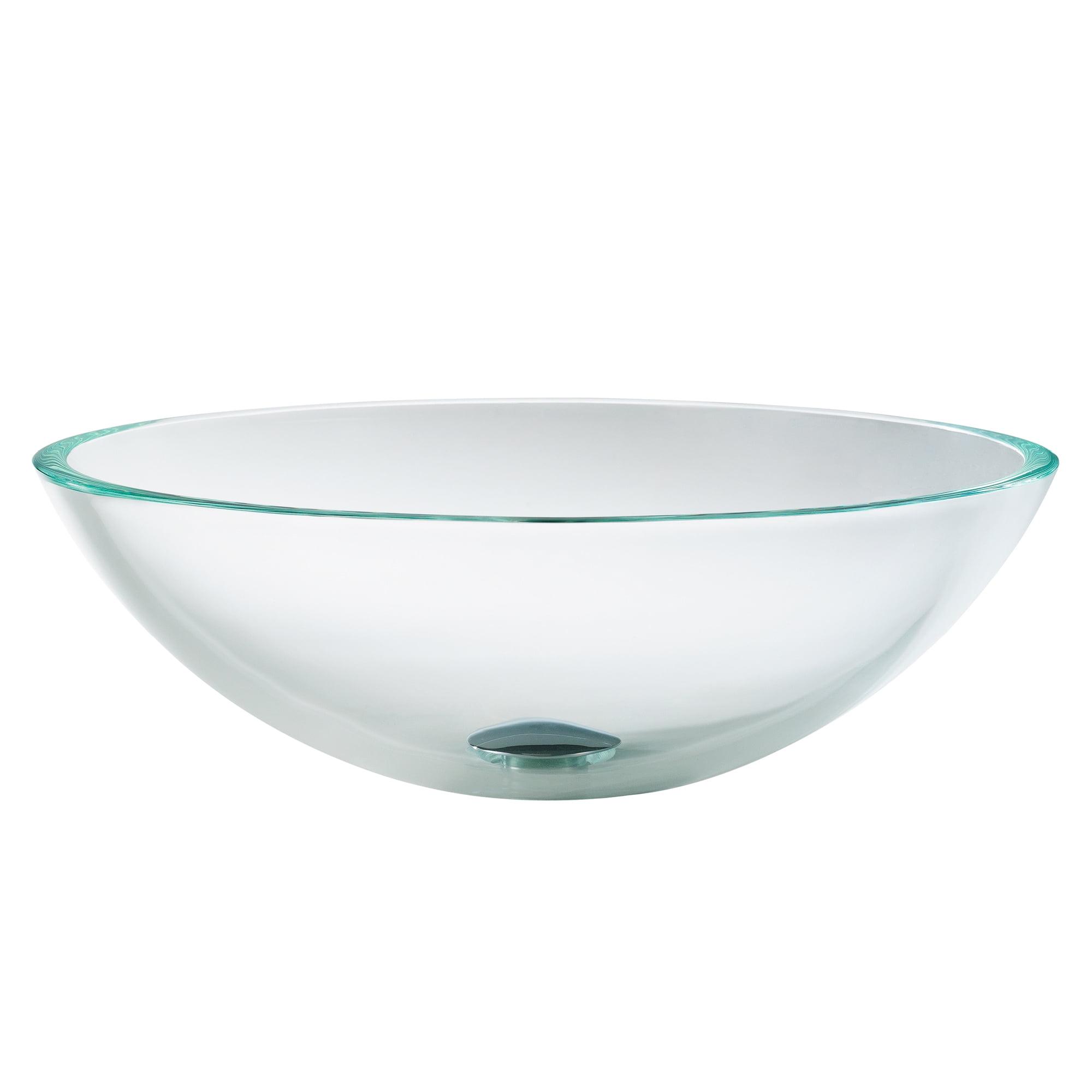 Clear Glass Glass Circular Vessel Bathroom Sink