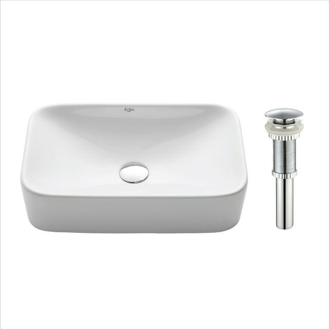 Ceramic Ceramic Rectangular Vessel Bathroom Sink