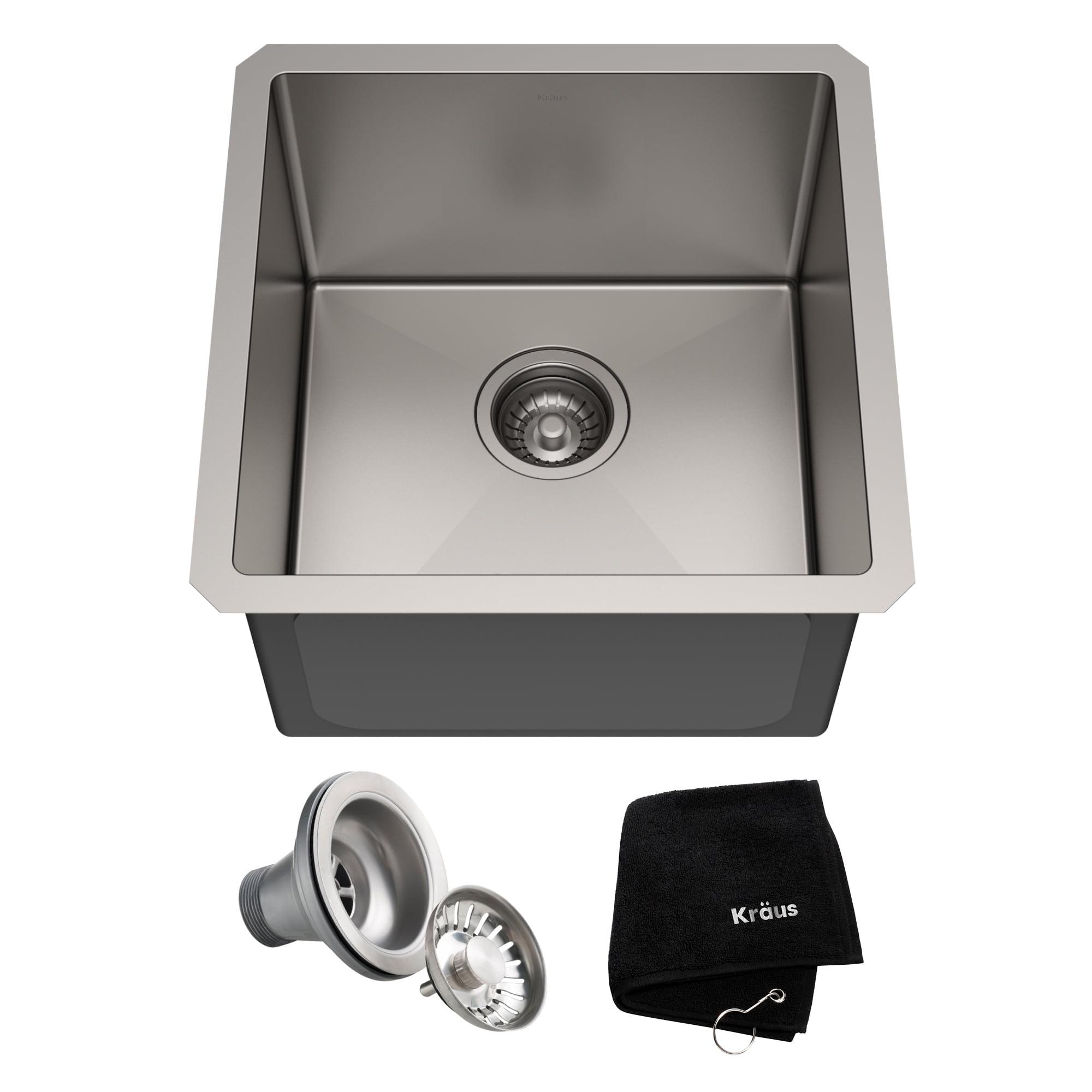 Sleek 17" Satin Stainless Steel Undermount Kitchen Sink