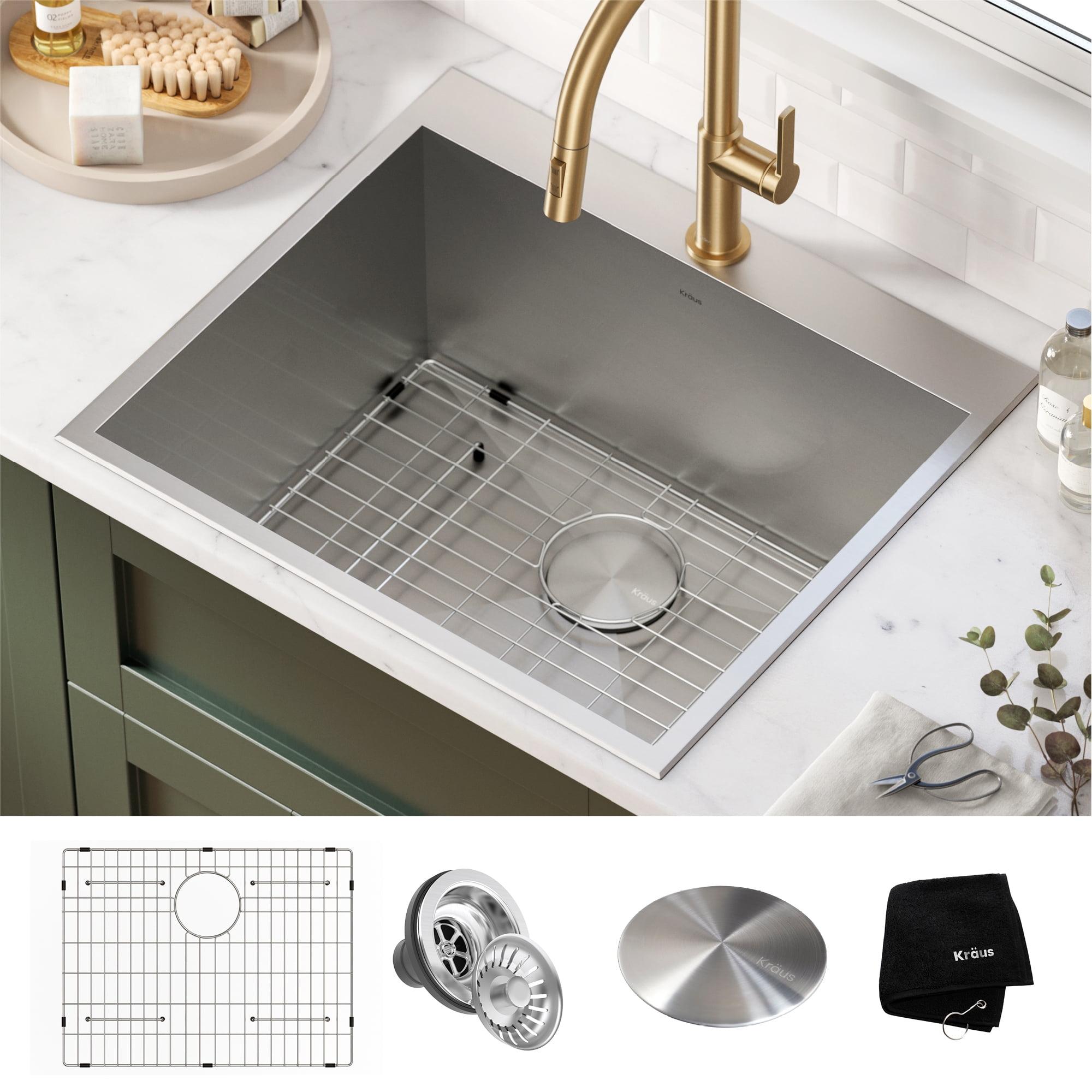 KRAUS Standart PRO Drop In 16 Gauge Bar Stainless Steel Kitchen Sink