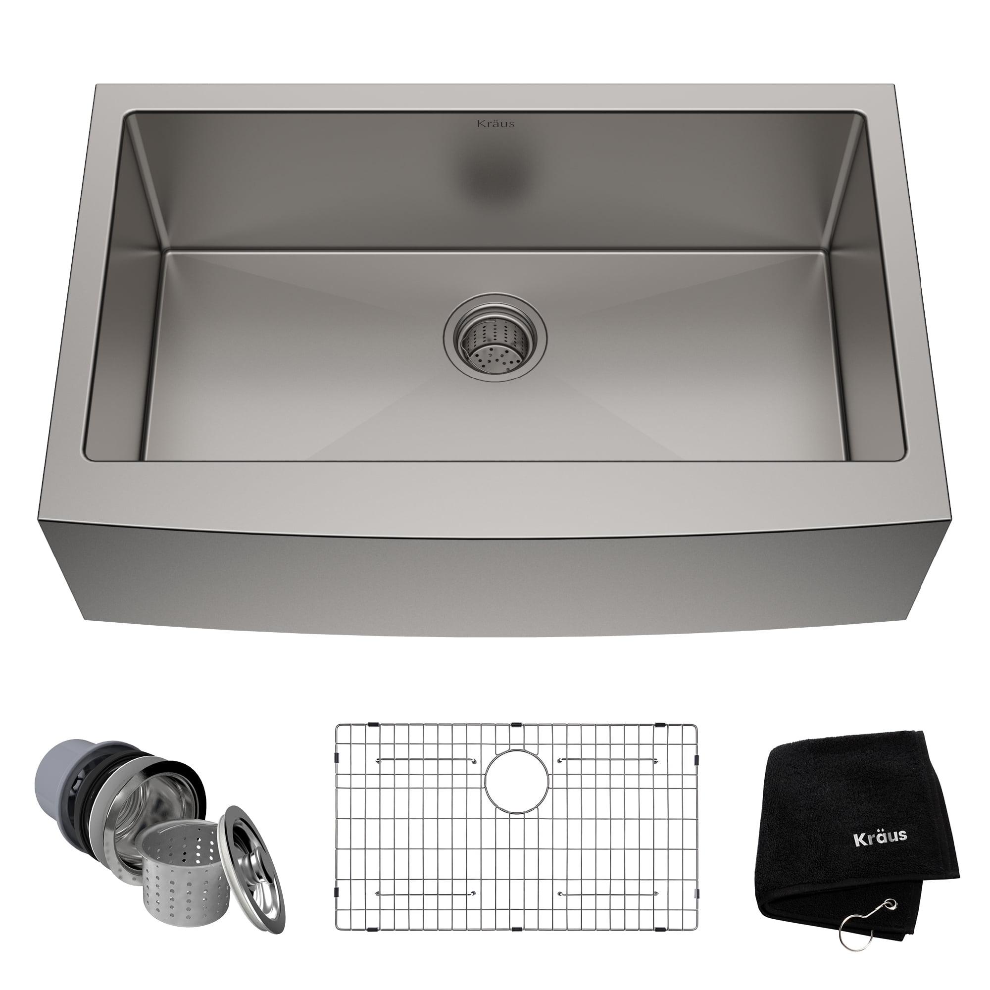 LUKX Farmhouse Single Bowl Stainless Steel Kitchen Sink HU3322S