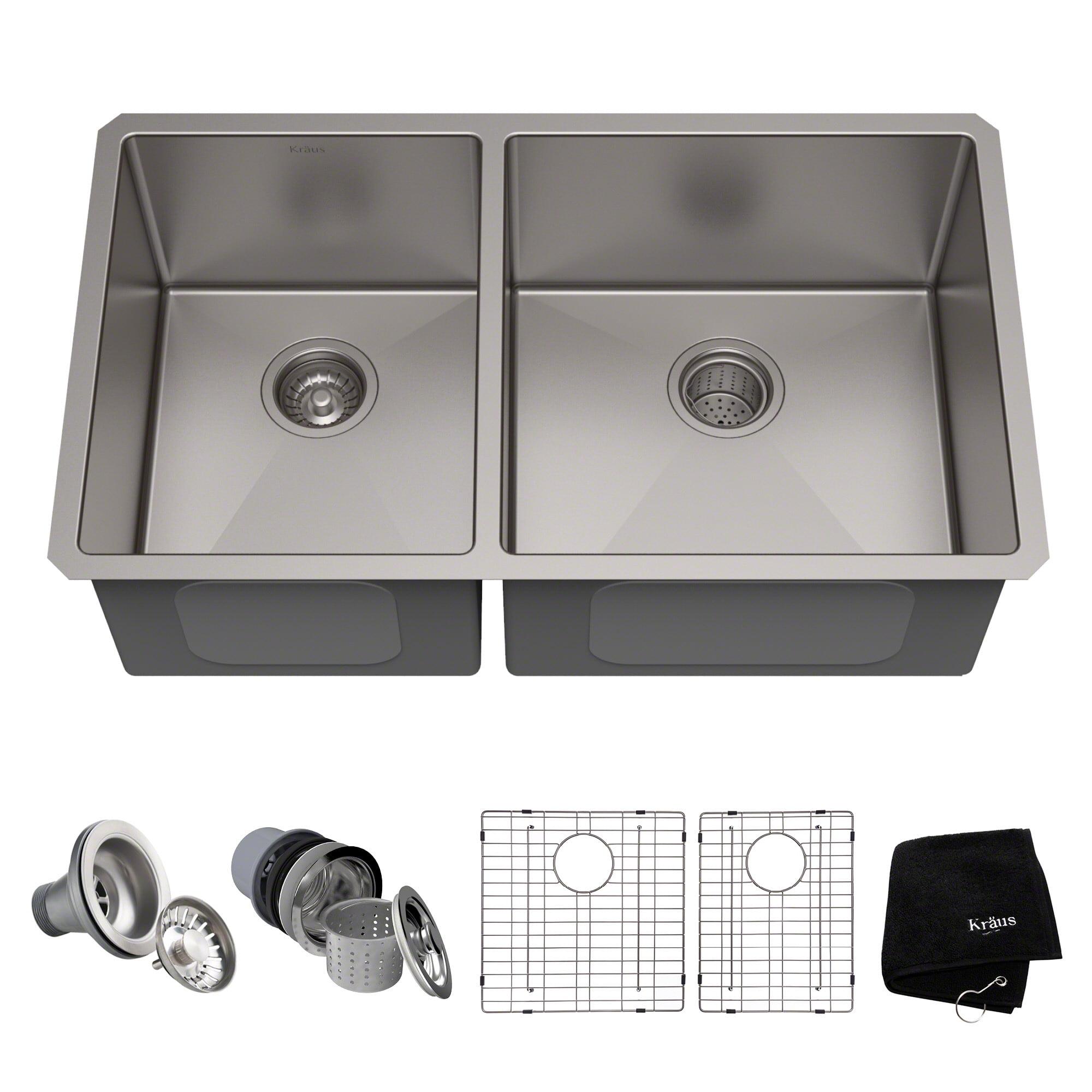 KRAUS Standart Pro Undermount 16 Gauge Stainless Steel Kitchen Sink