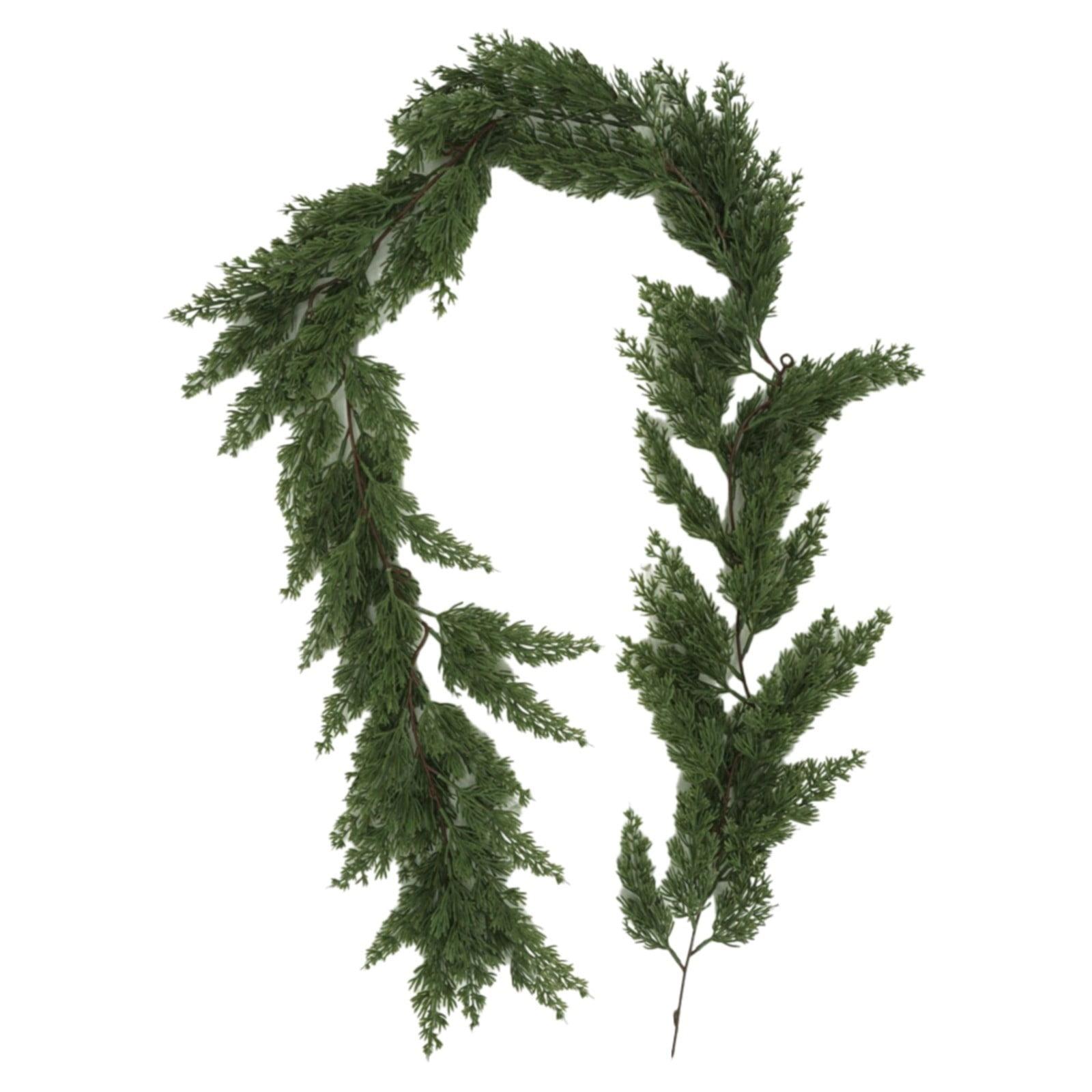 Zmzmskgsi Clearance 6FT Artificial Long Cedar Garlands Real Winter Garland Green Artificial Greenery Garland for Table Mantle Wall Indoor Outdoor Christmas Decorations (Original Green)