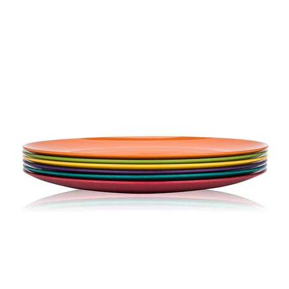 KX-Ware 10.5 inch Melamine Dinner Plates, Set of 6 Multicolor