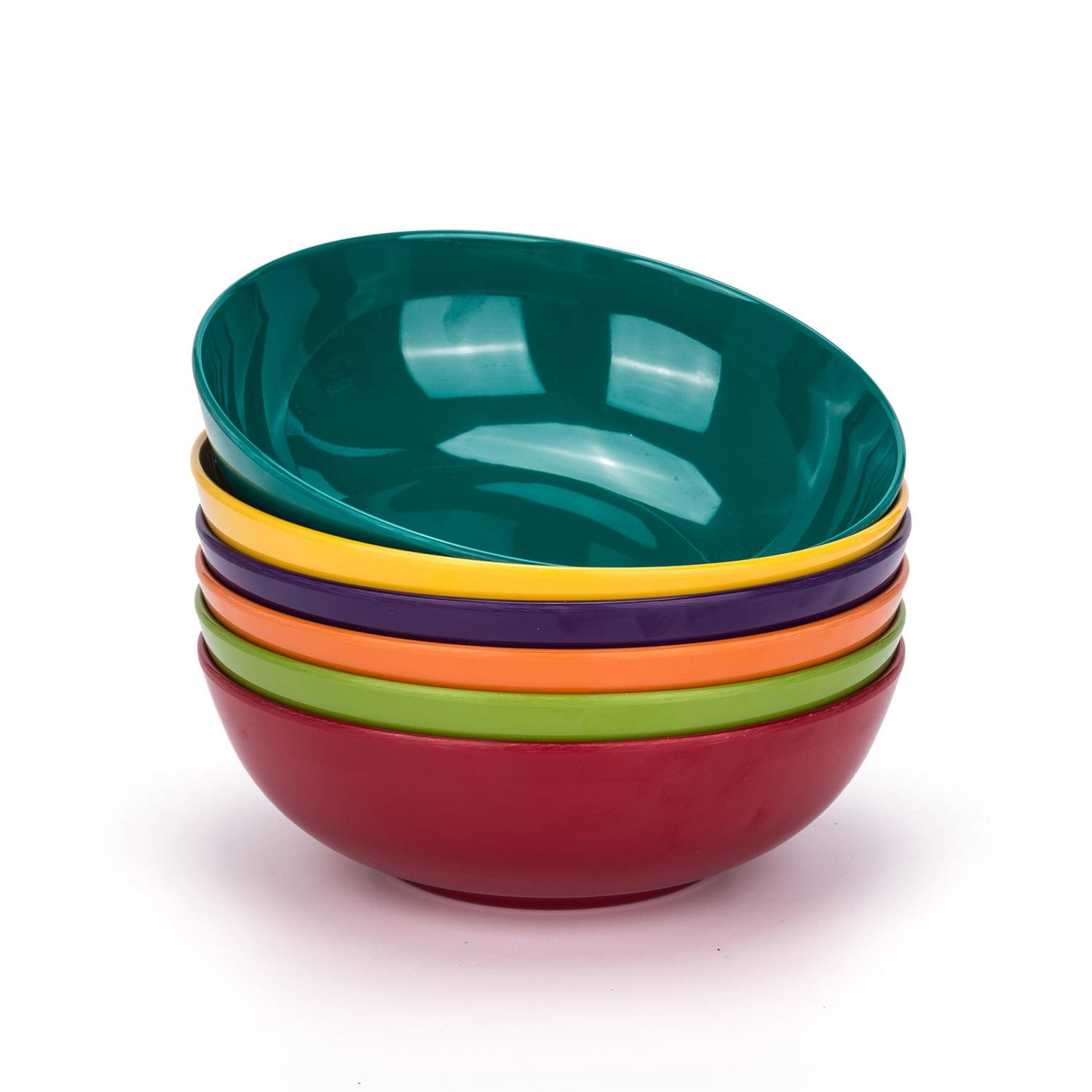 KX-Ware 7.5 inch Melamine Pasta and Salad Bowl, Set of 6 Multicolor