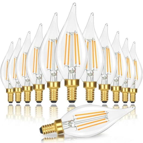 4 Watt (40 Watt Equivalent), CA11 LED, Dimmable Light Bulb, E12/Candelabra Base