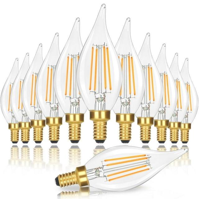 4 Watt (40 Watt Equivalent), CA11 LED, Dimmable Light Bulb, E12/Candelabra Base