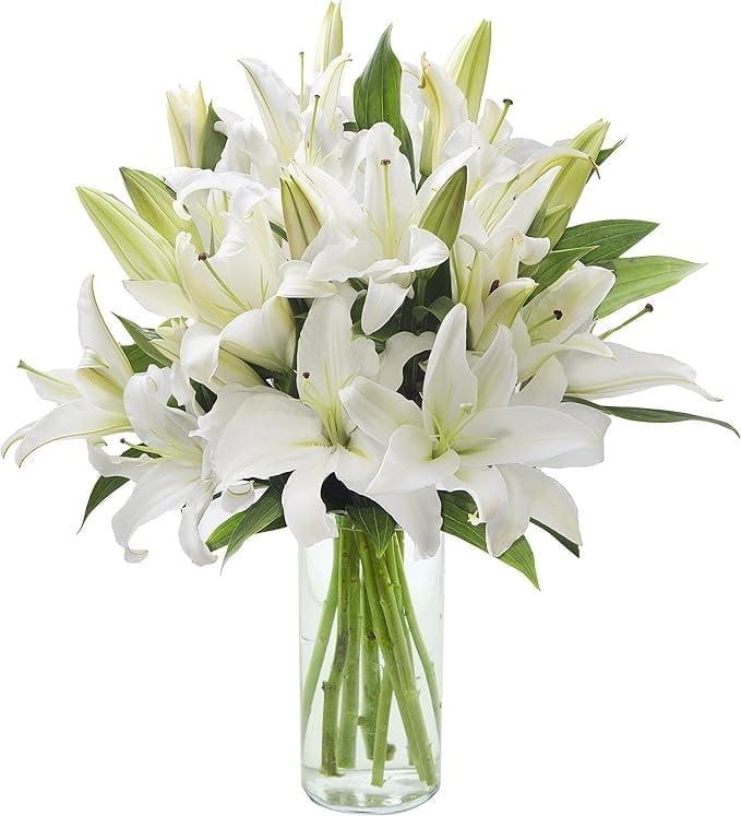 KaBloom : 10 White Lilies, Next-Day Delivery, Gift for Every Occasion.