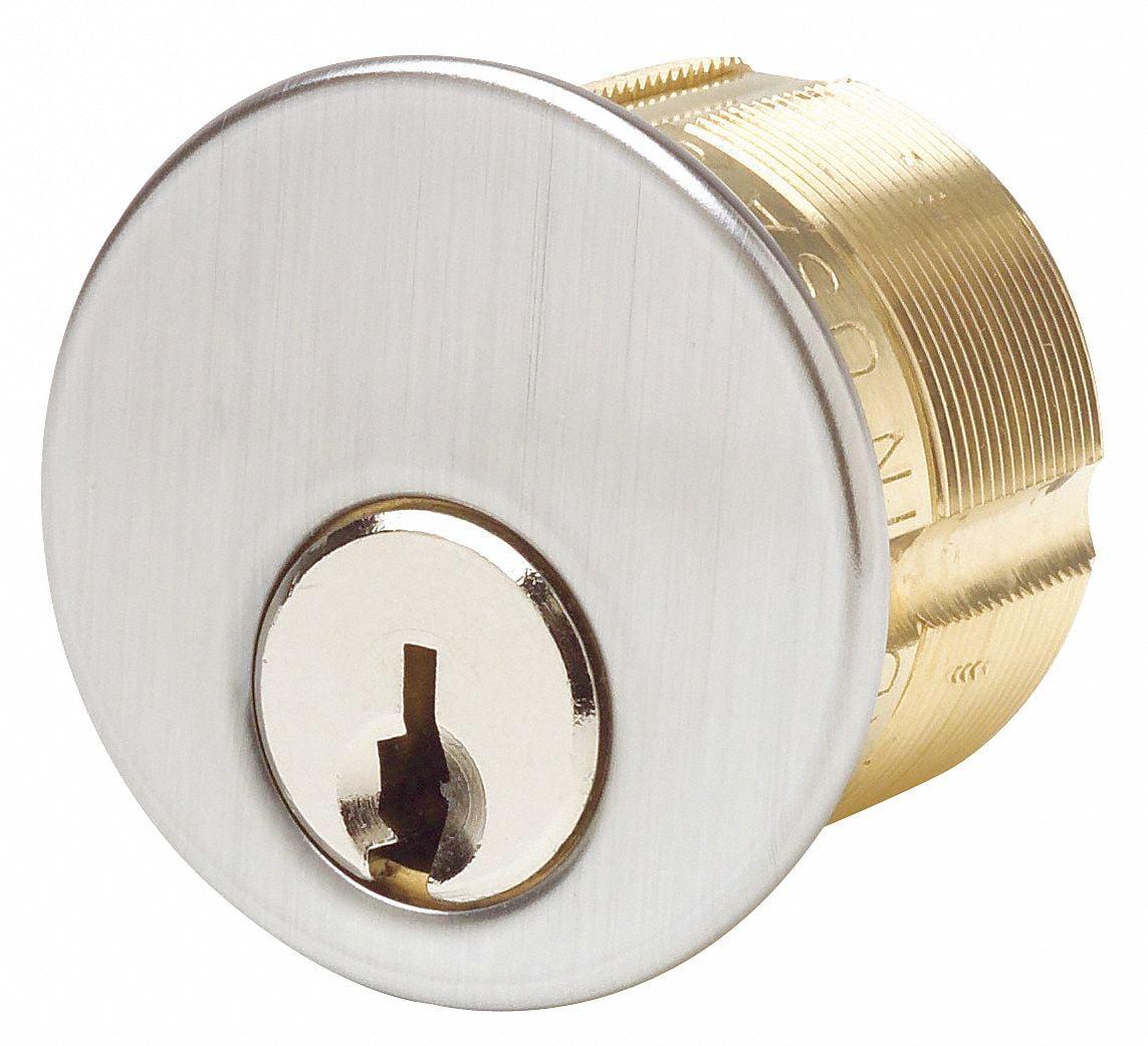 Satin Chrome Commercial Mortise Cylinder Lockset with Brass Core