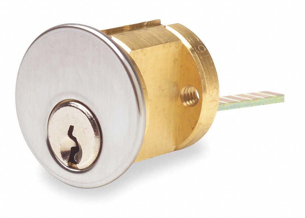 Satin Chrome Brass Commercial Rim Cylinder Lockset