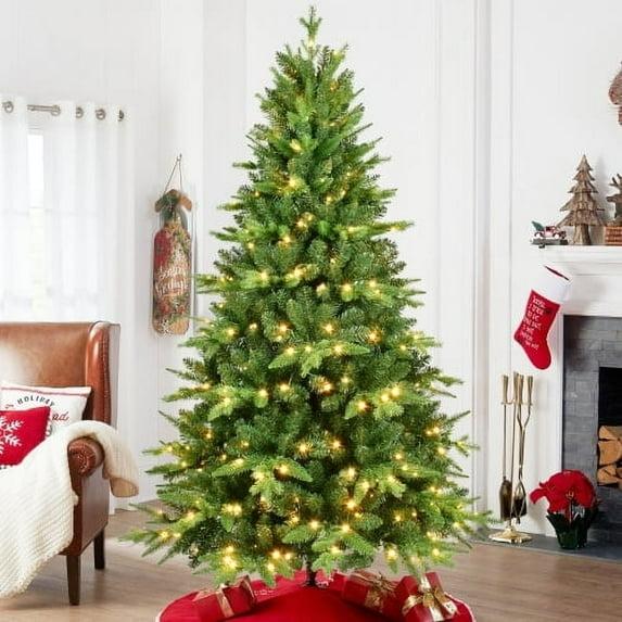 PAPROOS Prelit Christmas Trees, 5FT Artificial Christmas Tree with 250 Warm White LED Lights and 850 Branch Tips, Indoor Prelit Xmas Tree for Holiday Decor, Green