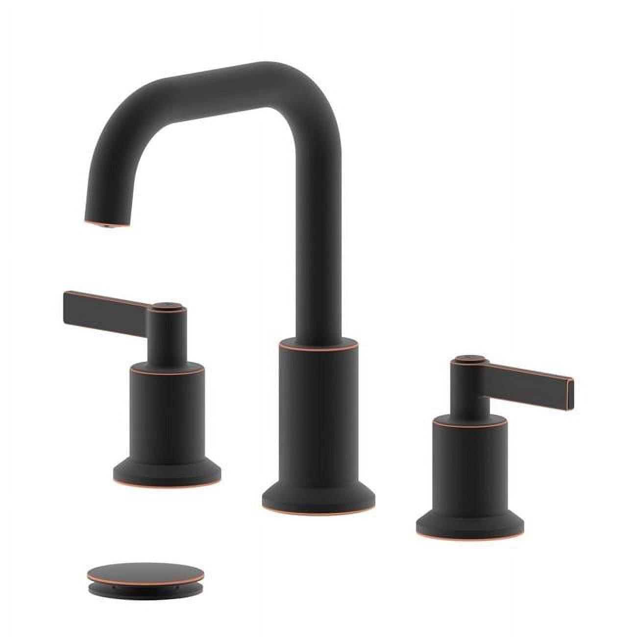 Kadoma Oil Rubbed Bronze Widespread Bathroom Faucet with Drain